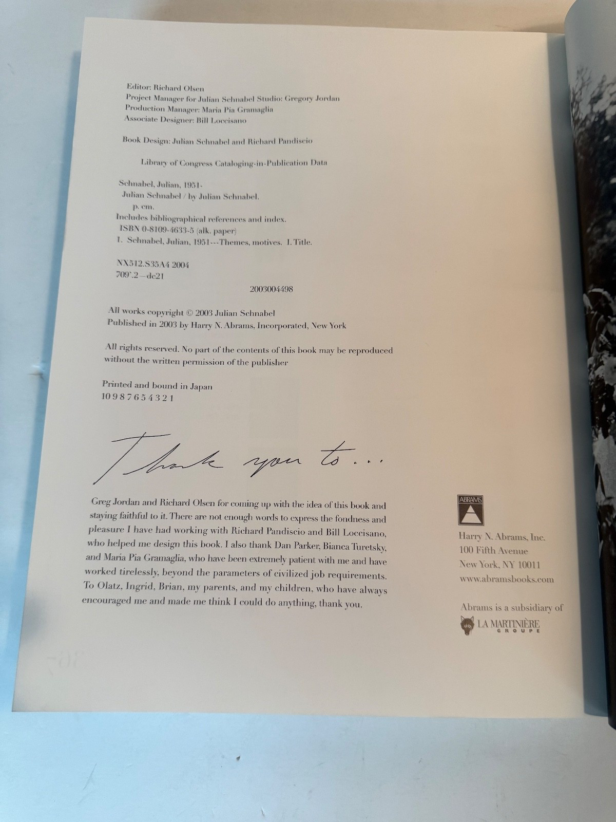 Julian Schnabel, Hardcover 2003 Abrams 14&Prime;x11&Prime;×2&Prime;~ NEW