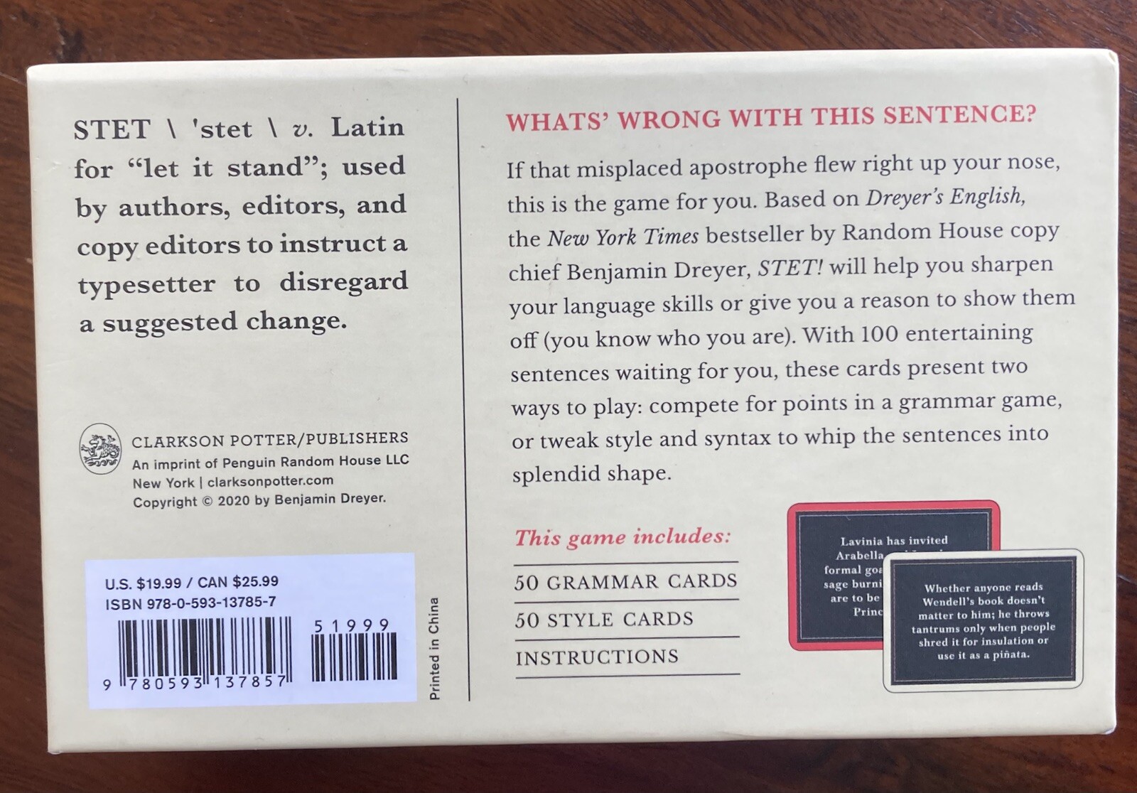 STET! Dreyer&rsquo;s English Game: Language Lovers, Grammar Geeks & Bibliophiles