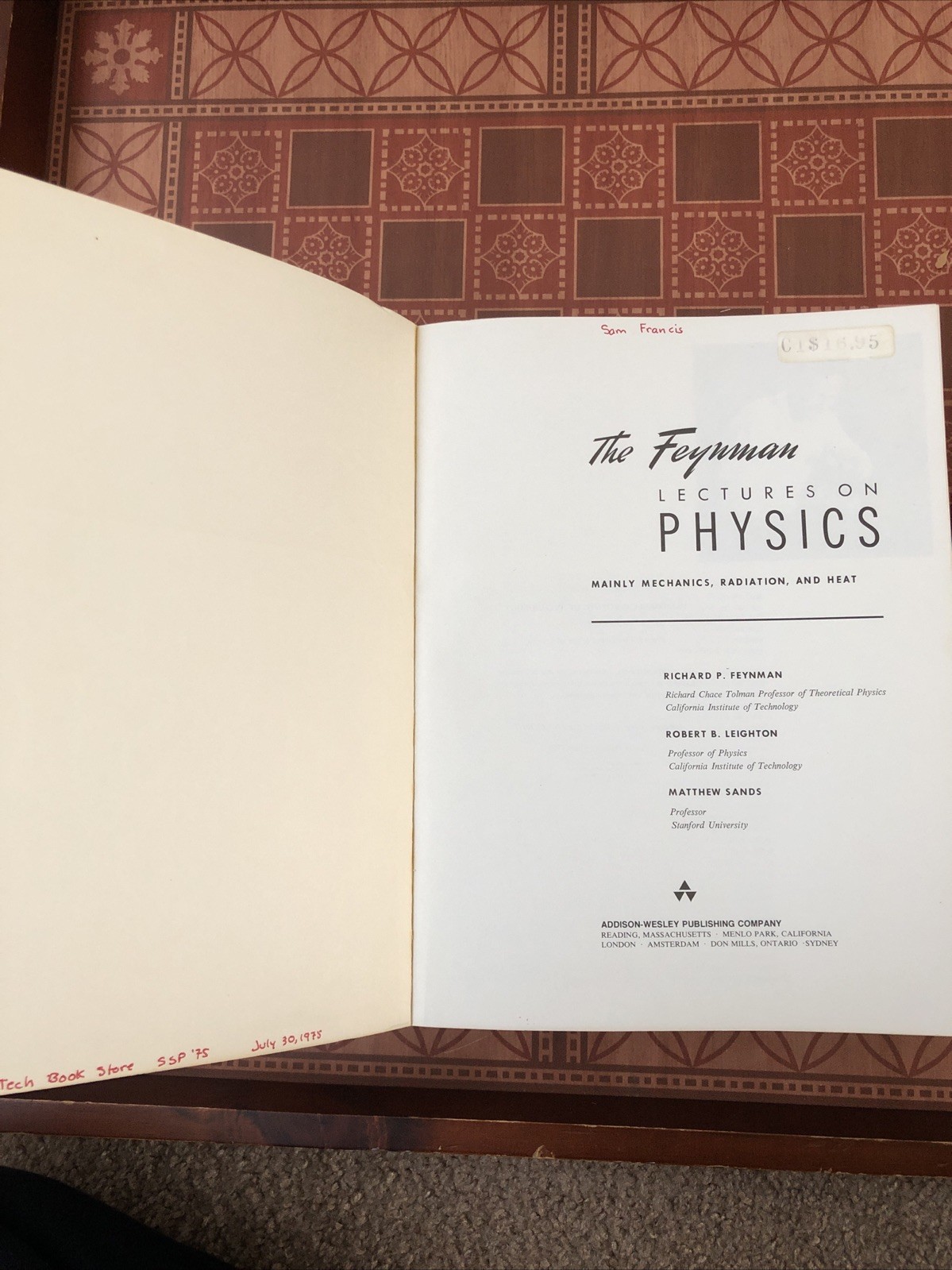 Vintage Vol1,2,3 The Feynman Lectures On Physics Paperback 1977/66