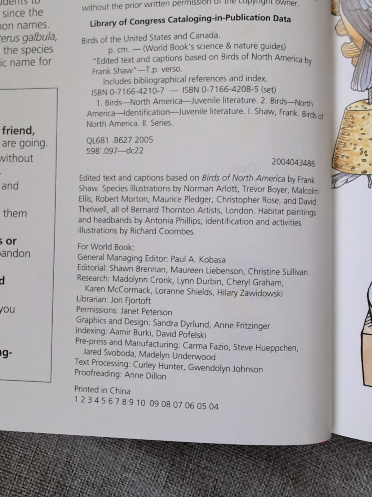Birds of the United States and Canada World Book&rsquo;s Science & Nature Library Copy
