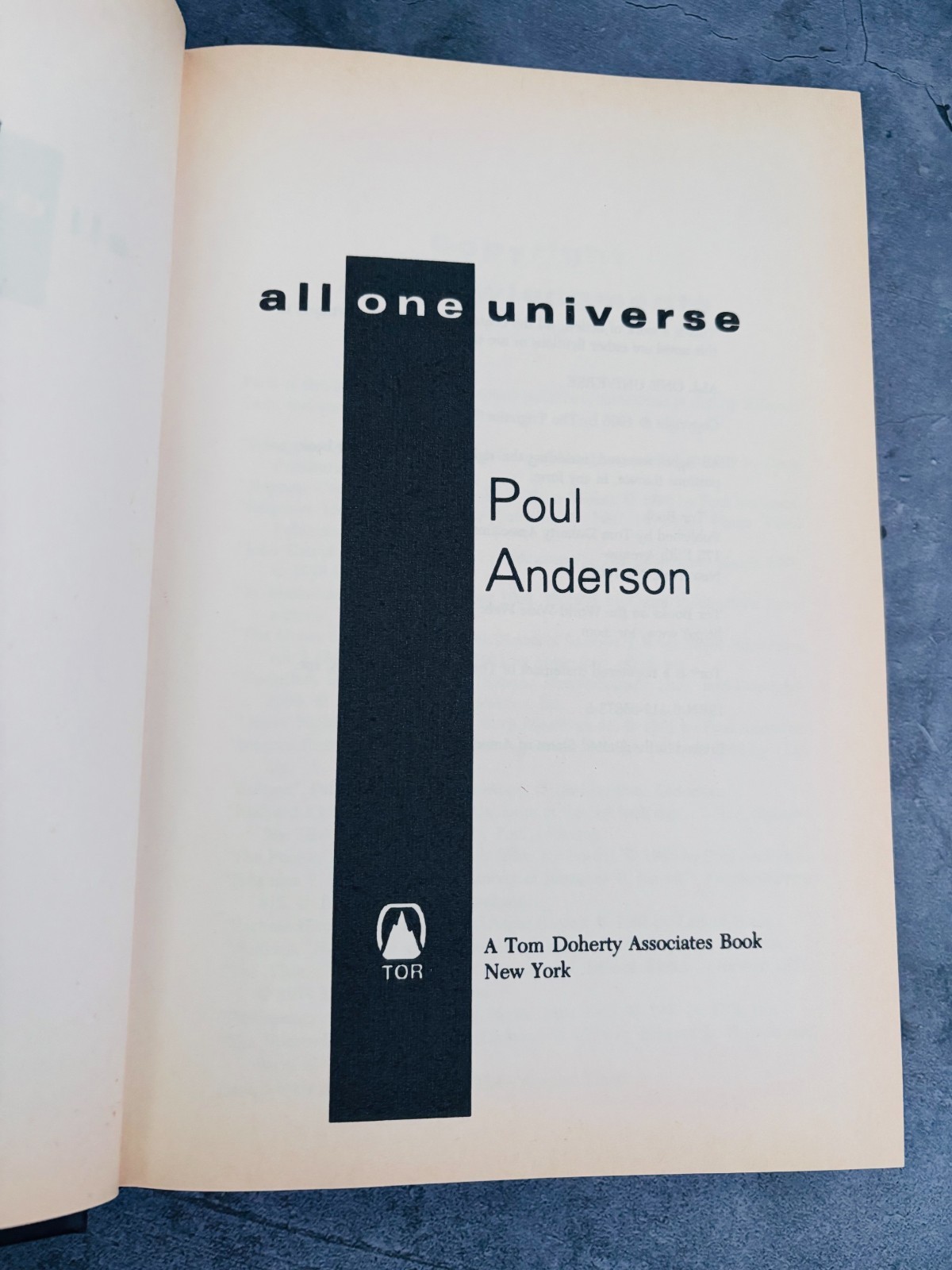 Poul Anderson All One Universe HC Like New 1997 Essays Short Stories SF