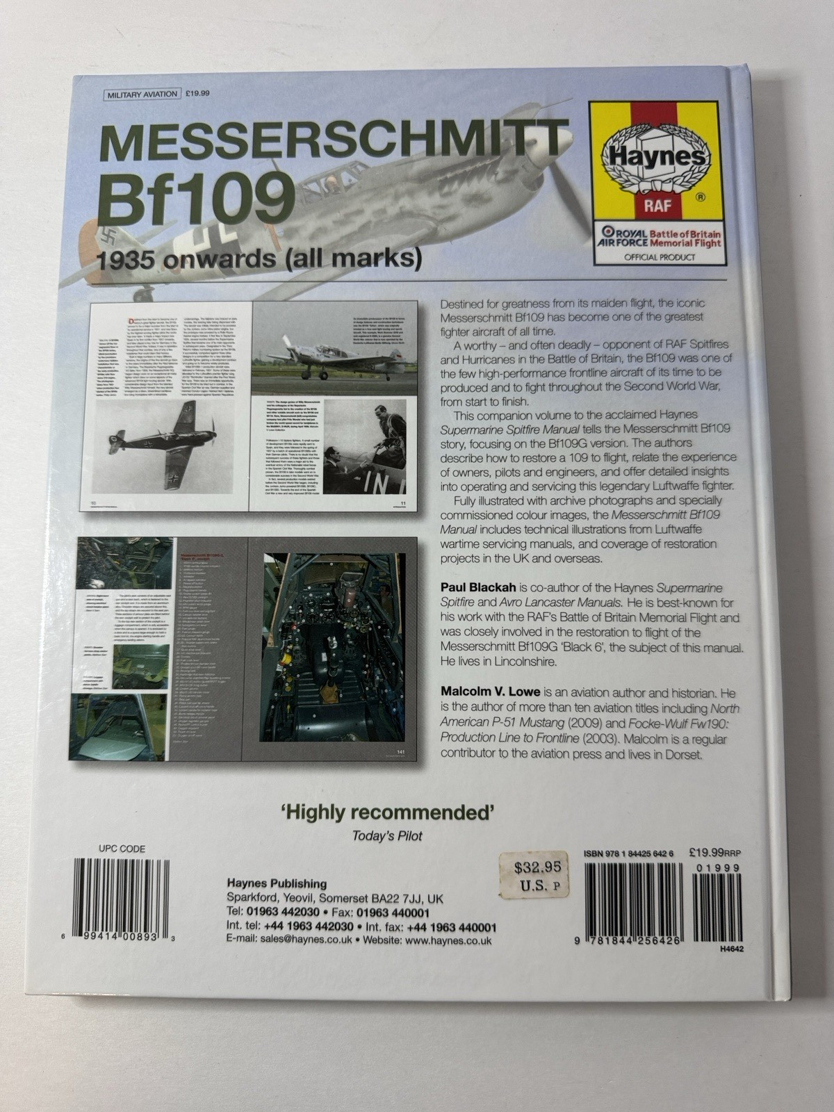 Messerschmitt Bf109 1935 onwards Owners&rsquo; Workshop Manual By Haynes – Hardback