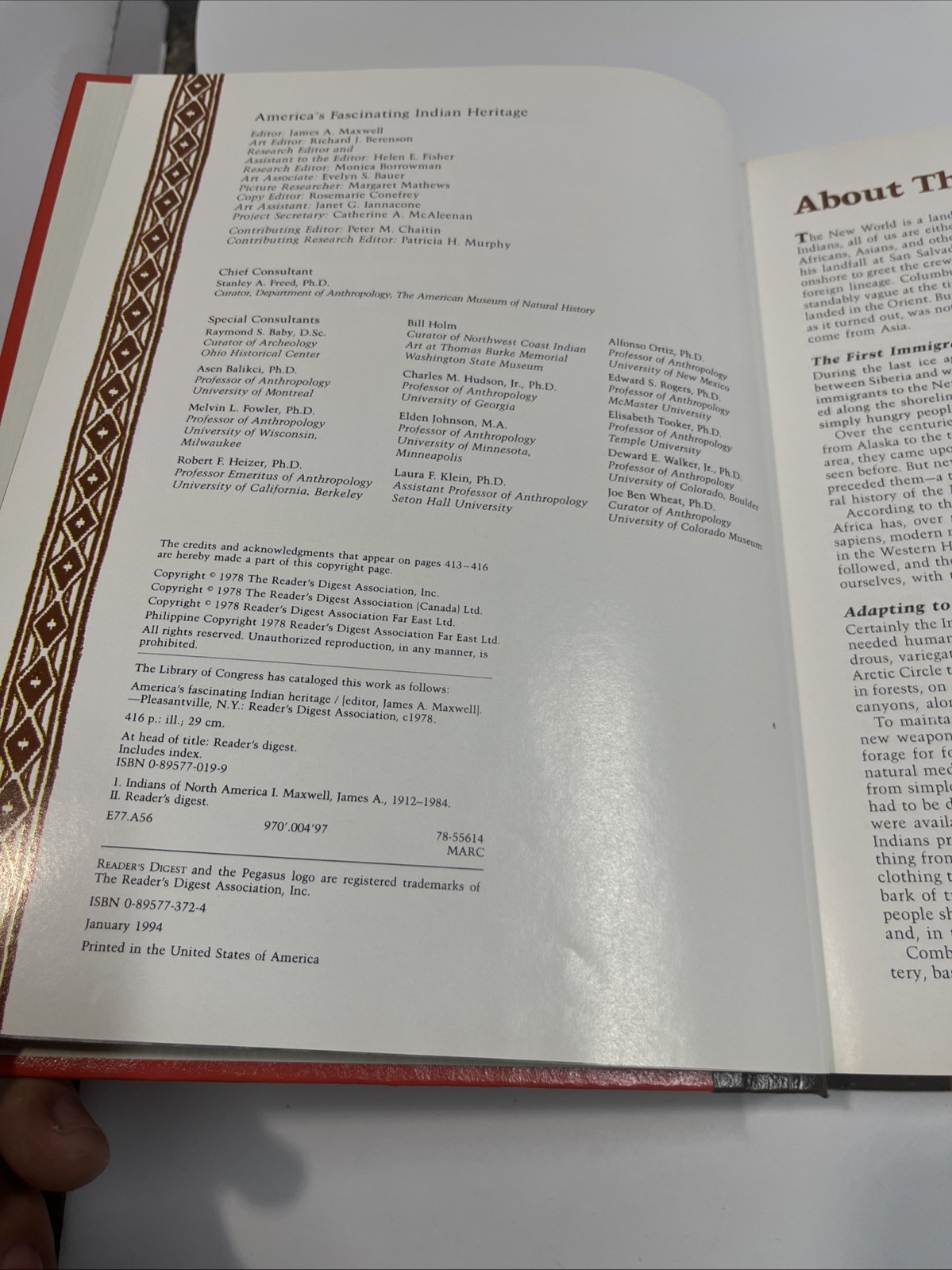 America&rsquo;s Fascinating Indian Heritage by Reader&rsquo;s Digest Editors 1978 Hardcover