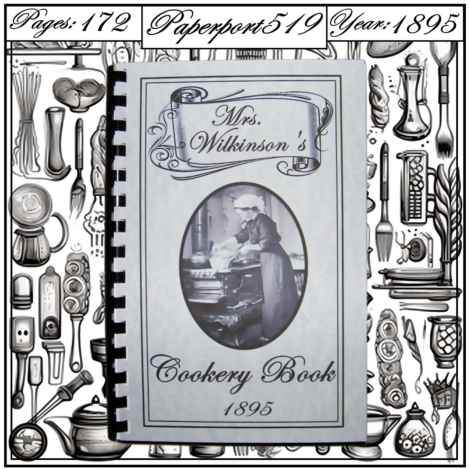 1895 Mrs. Wilkinson&rsquo;s cookery Vintage Cook Book 172 Pages
