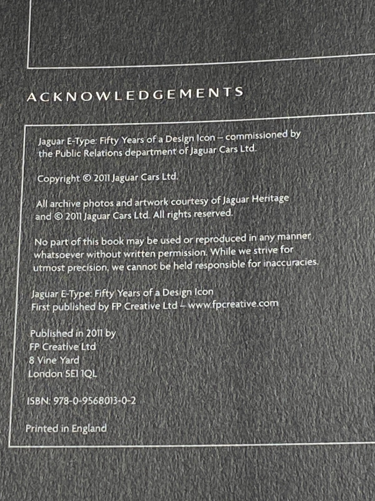Jaguar E-Type: Fifty Years Of a Design Icon, Anniversary Collector Edition *Read