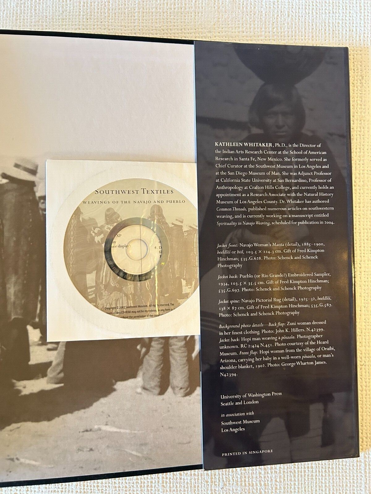 Southwest Textiles Weaving of the Navajo and Pueblo; Kathleen Whitaker; +CD-ROM