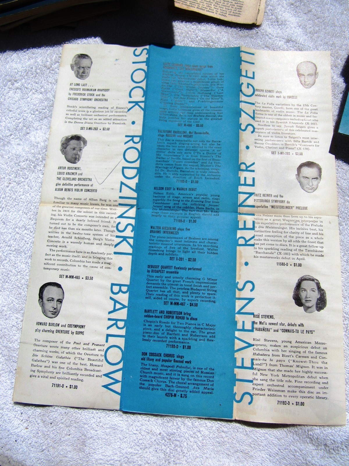 September 1941 COLUMBIA MASTERWORKS Supplement Reviews Beecham RECORD CATALOG