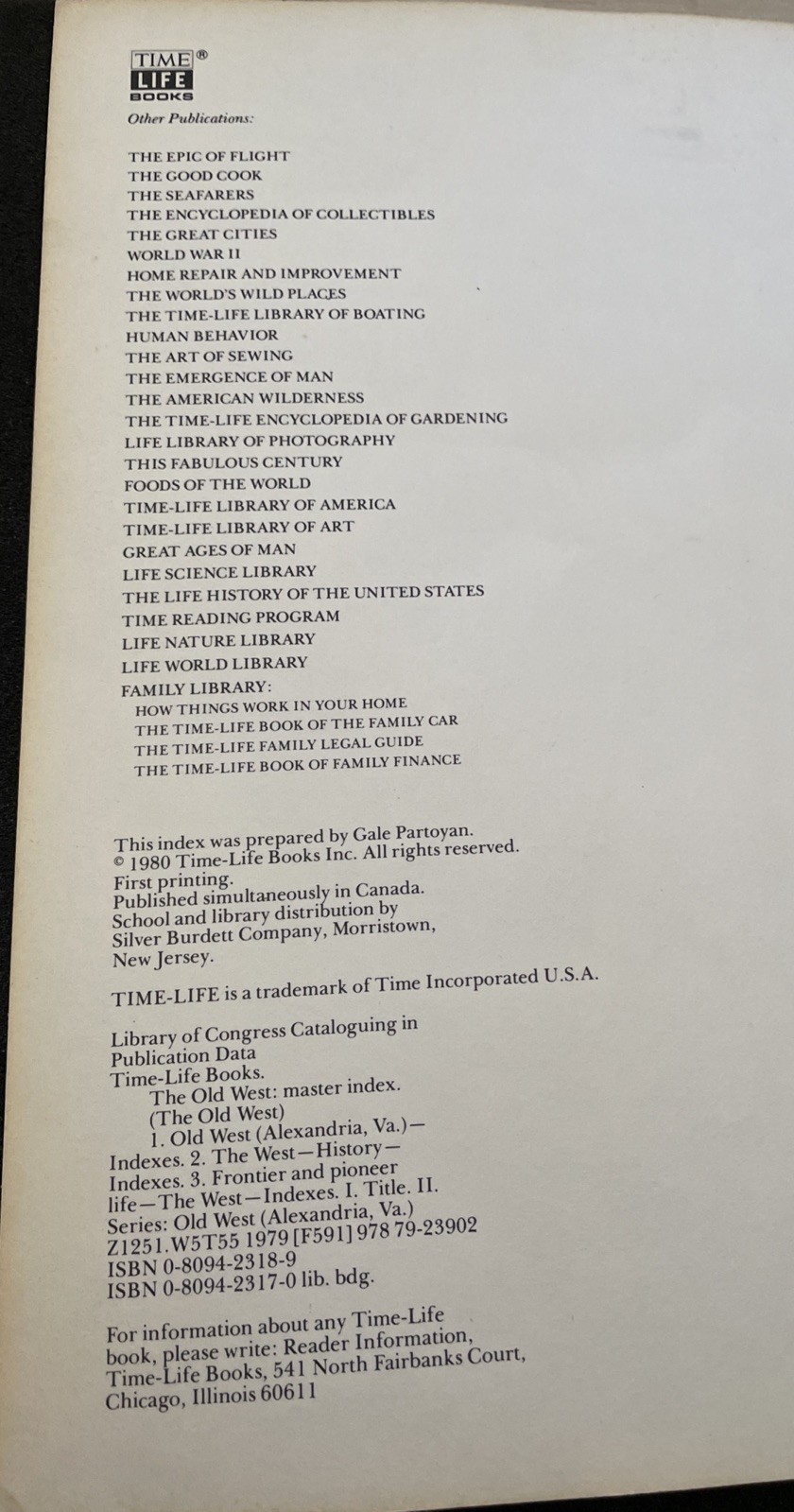 The Old West: Master Index by Editors of Time-Life Books
