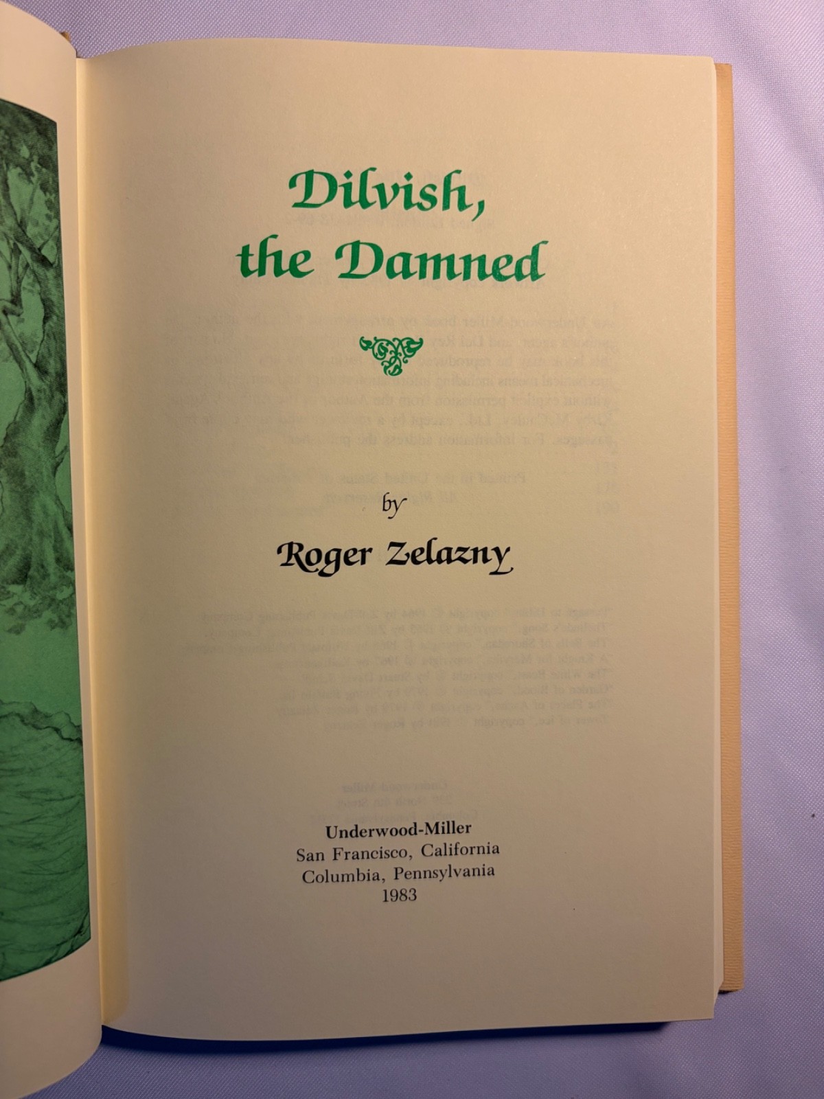Dilvish, the Damned by Roger Zelazny No. 227 of 333 signed 1st cloth edition