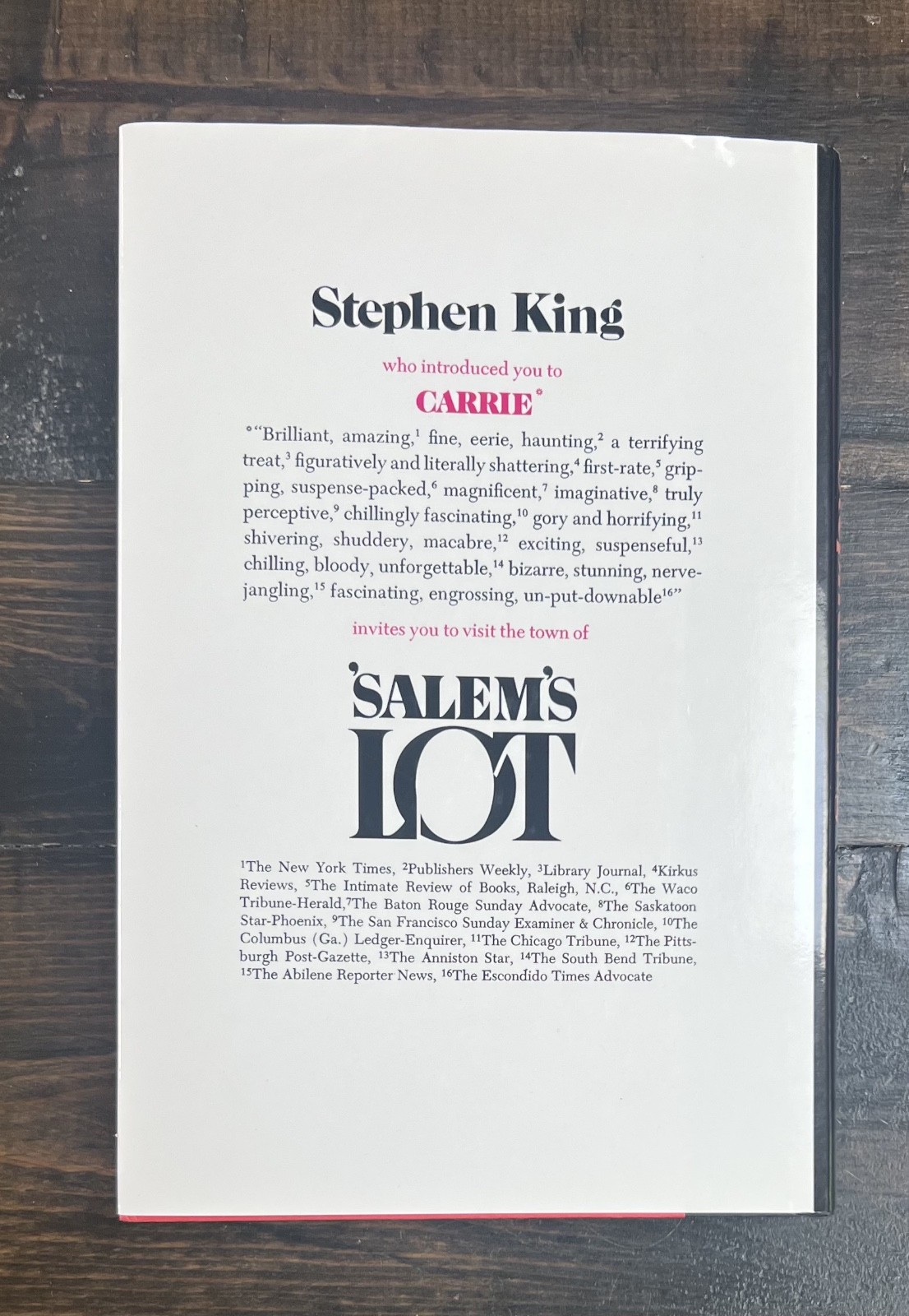 Salem’s Lot 1st Book Club Edition HC Stephen King Excellent Condition!