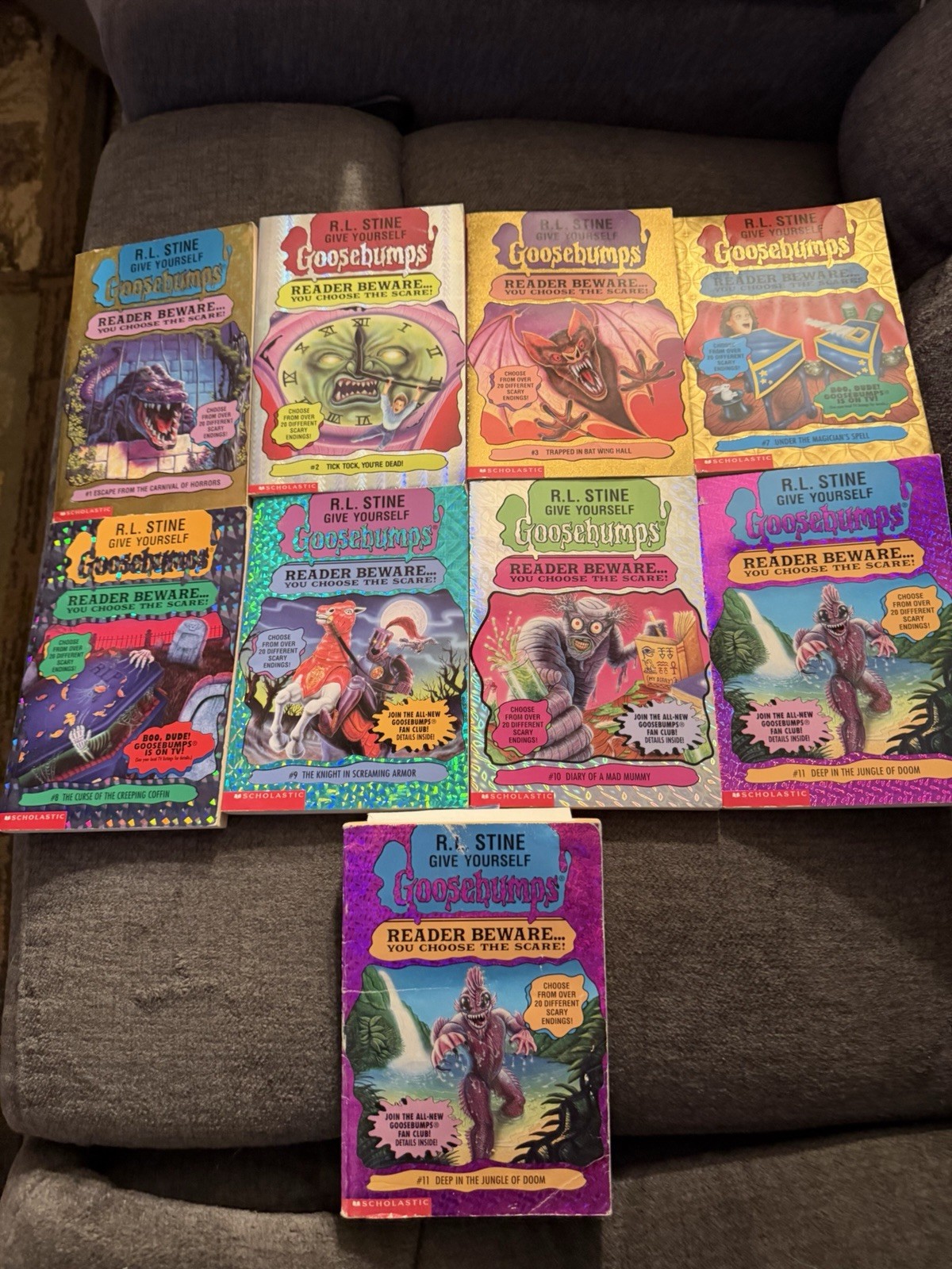 Vtg 90&rsquo;s Goosebumps Book Lot Of 9 Reader Beware You Choose The Scare – RL Stine
