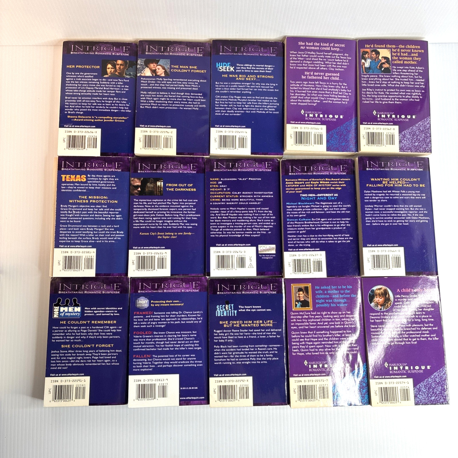 Harlequin INTRIGUE Paperback Romance Early 2000&rsquo;s PB Books X 20