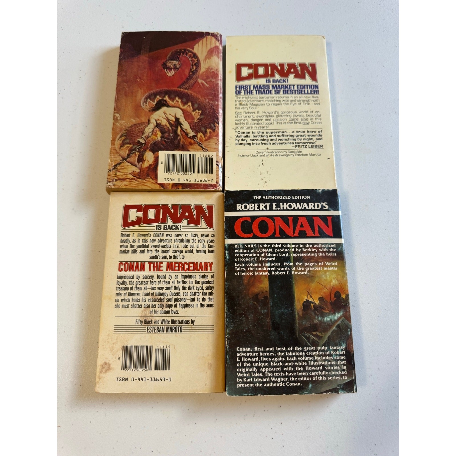 Conan the Barbarian Book lot of 4 Robert E Howard + List in Description