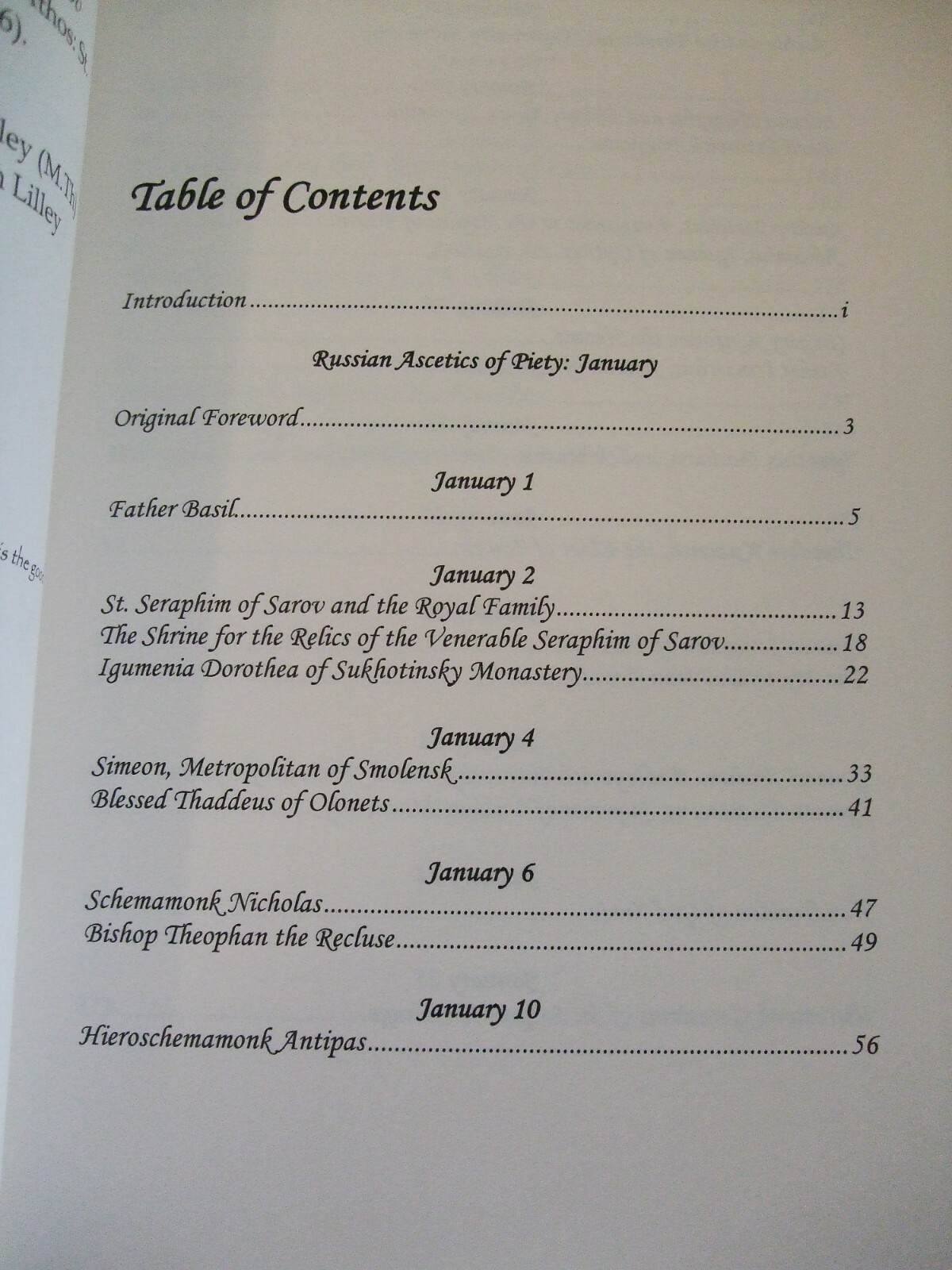 Russian Ascetics of Piety of the 18th and 19th Centuries: January.