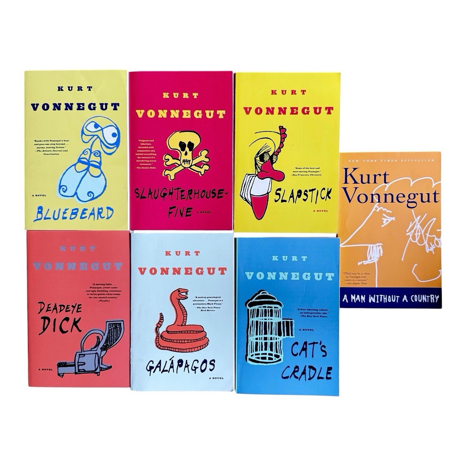 Kurt Vonnegut 7 Paperback lot Slaughterhouse Five Cat&rsquo;s Cradle Slapstick +More!