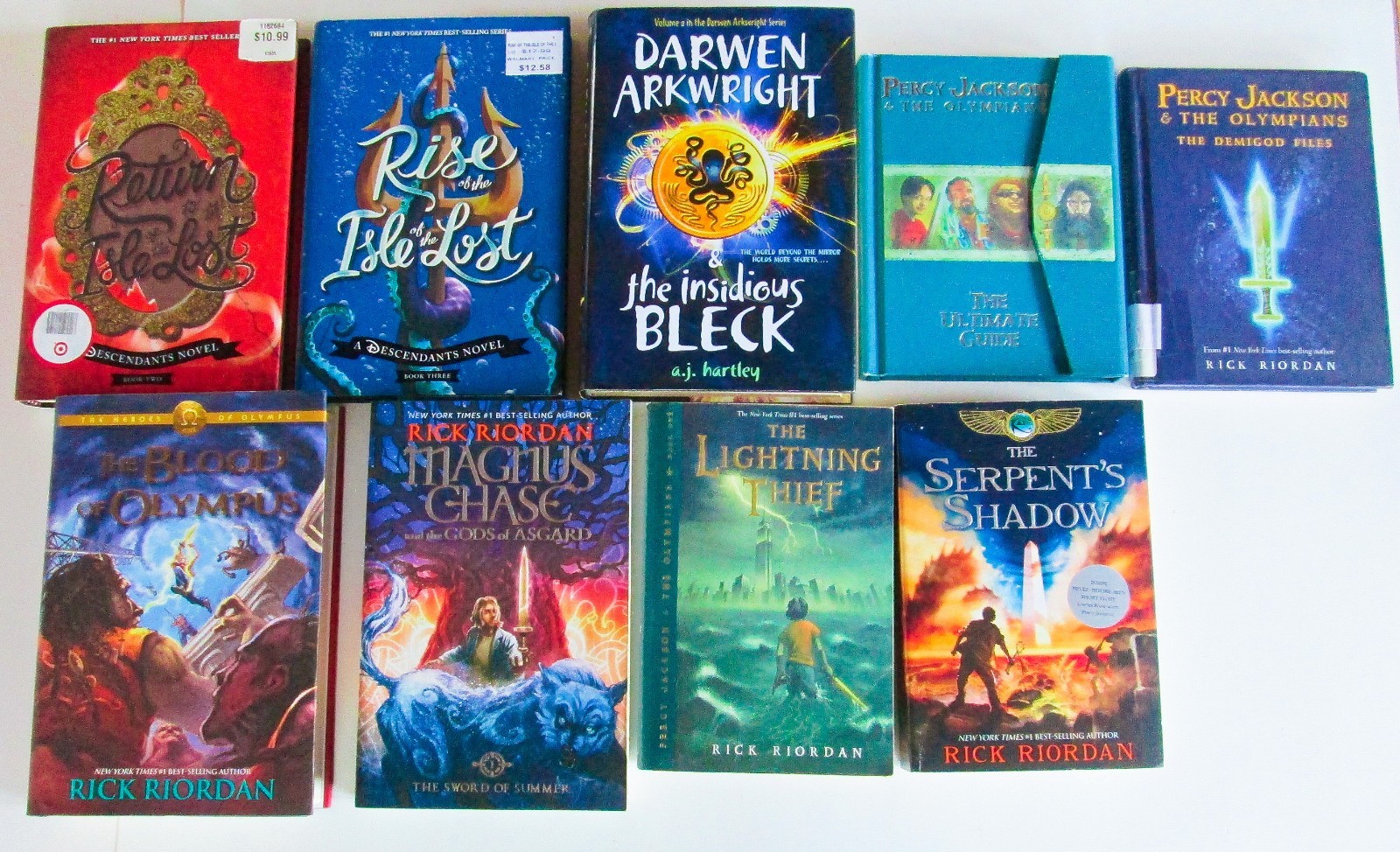 Lot of 9 Kid Teen Fantasy Fiction Books, Riordan, Descendants, Percy Jackson mor