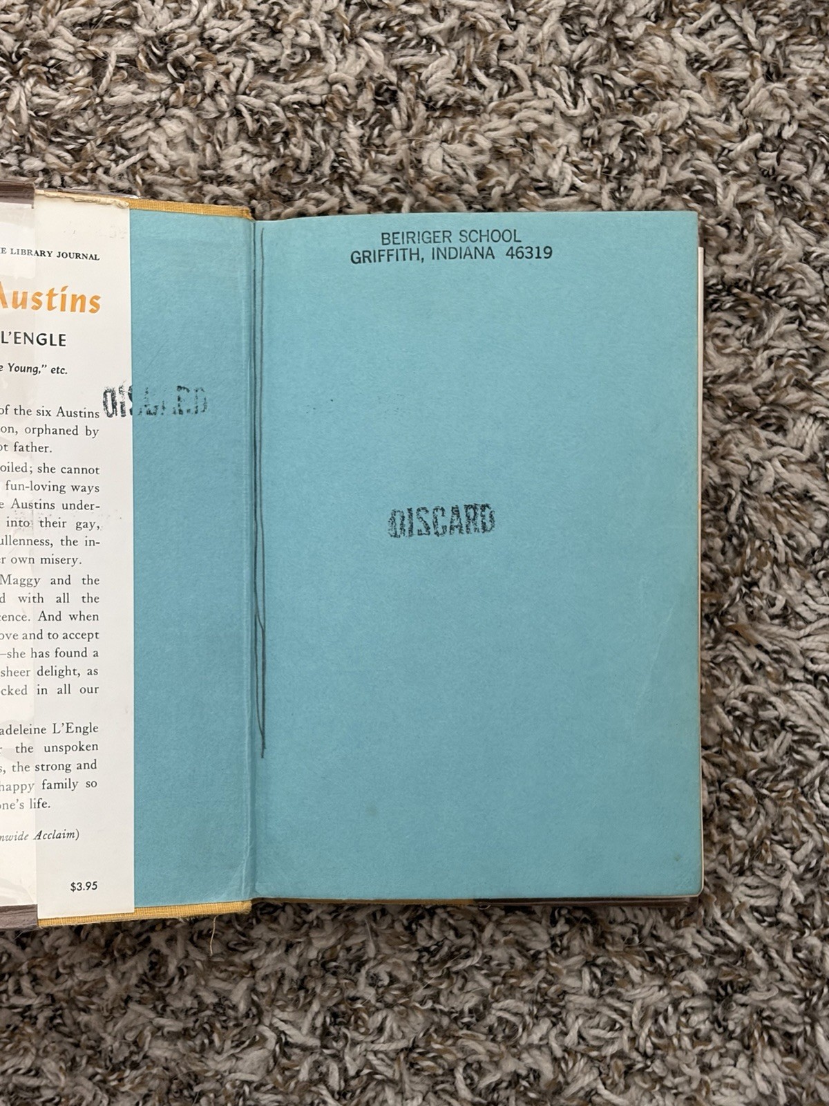 Madeleine L&rsquo;Engle Meet the Austins 1960 Library Copy Hardcover