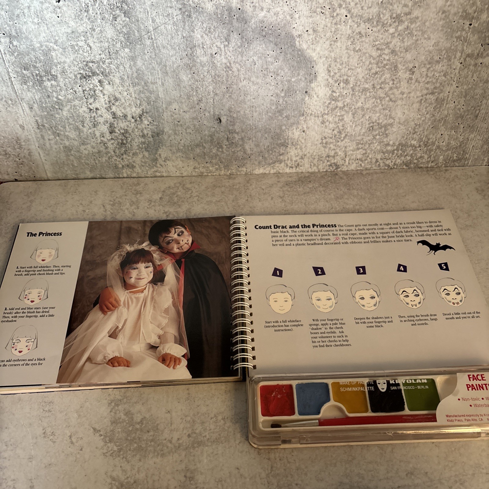 Vintage 1990 Face Painting kids craft book spiral found Klutz Editors