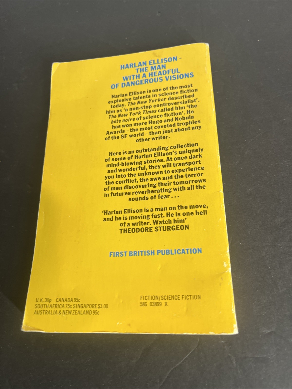 All The Sounds Of Fear: Harlan Ellison Panther 1973 UK 1st edition Foreign Print