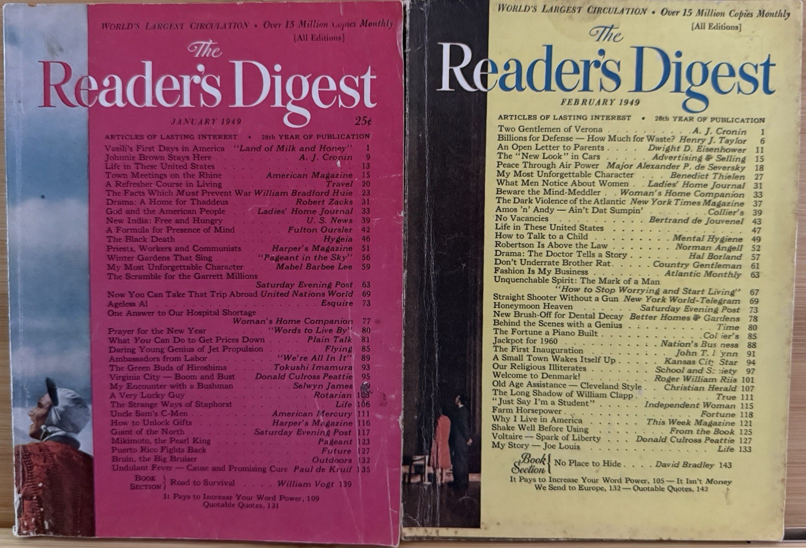 1949 January February (2) READER&rsquo;S DIGEST MAGAZINE Vintage History Short Stories