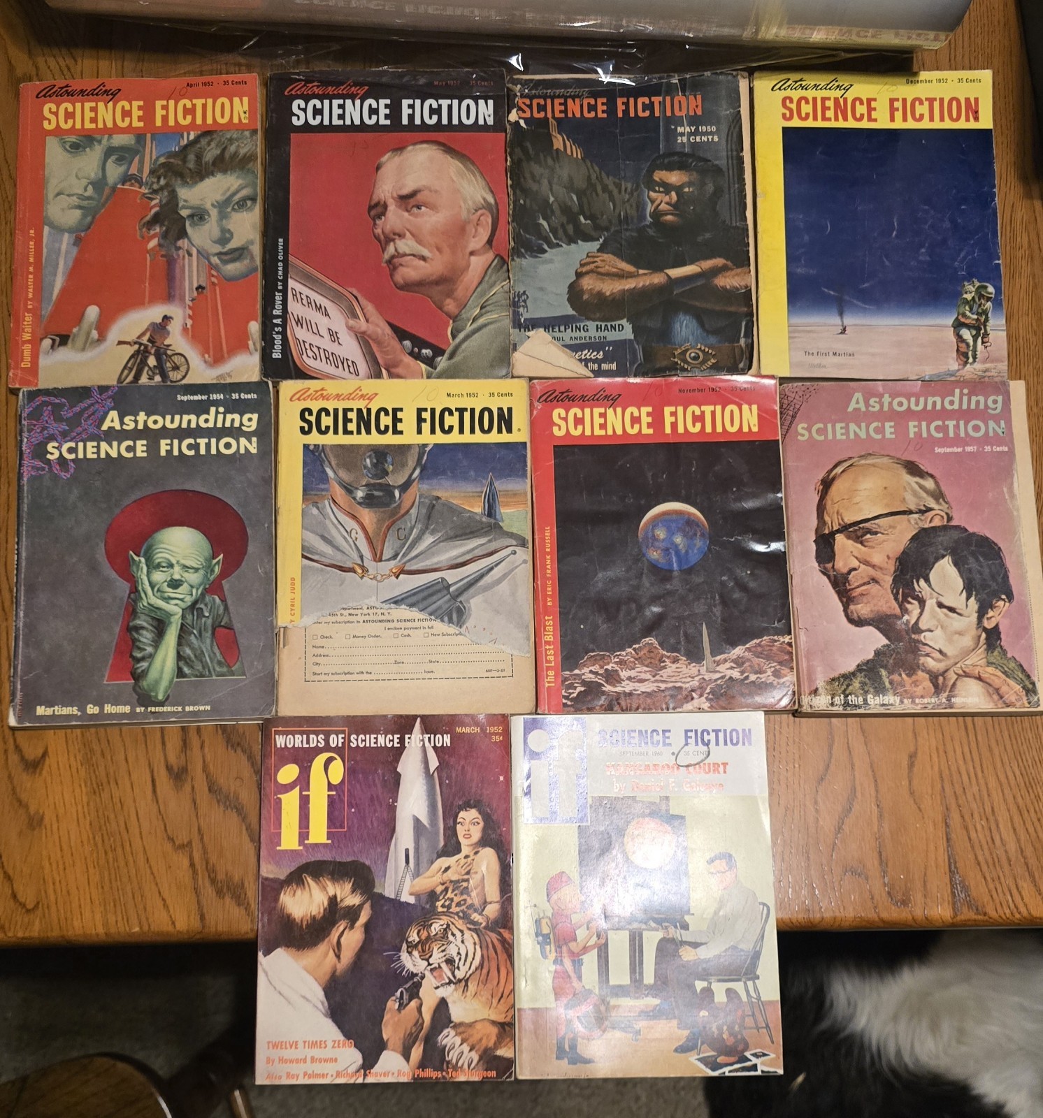 Lot of 10 Different Vintage 1950&rsquo;s Astounding Science Fiction Pulp Magazines