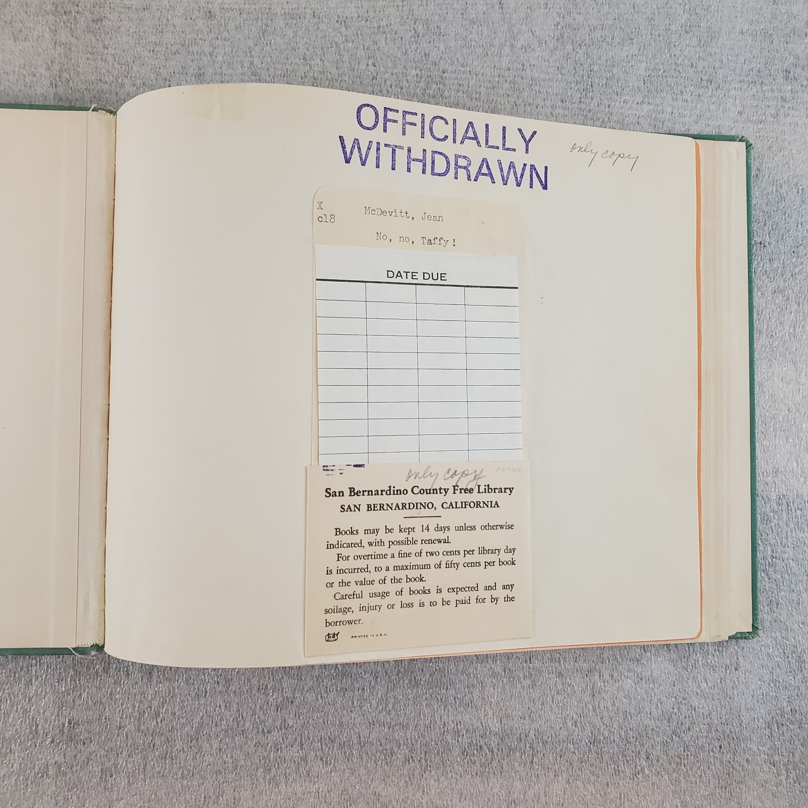 No No Taffy by Jean McDevitt 1952 Hardcover First Edition Flavia Gag Ex-library