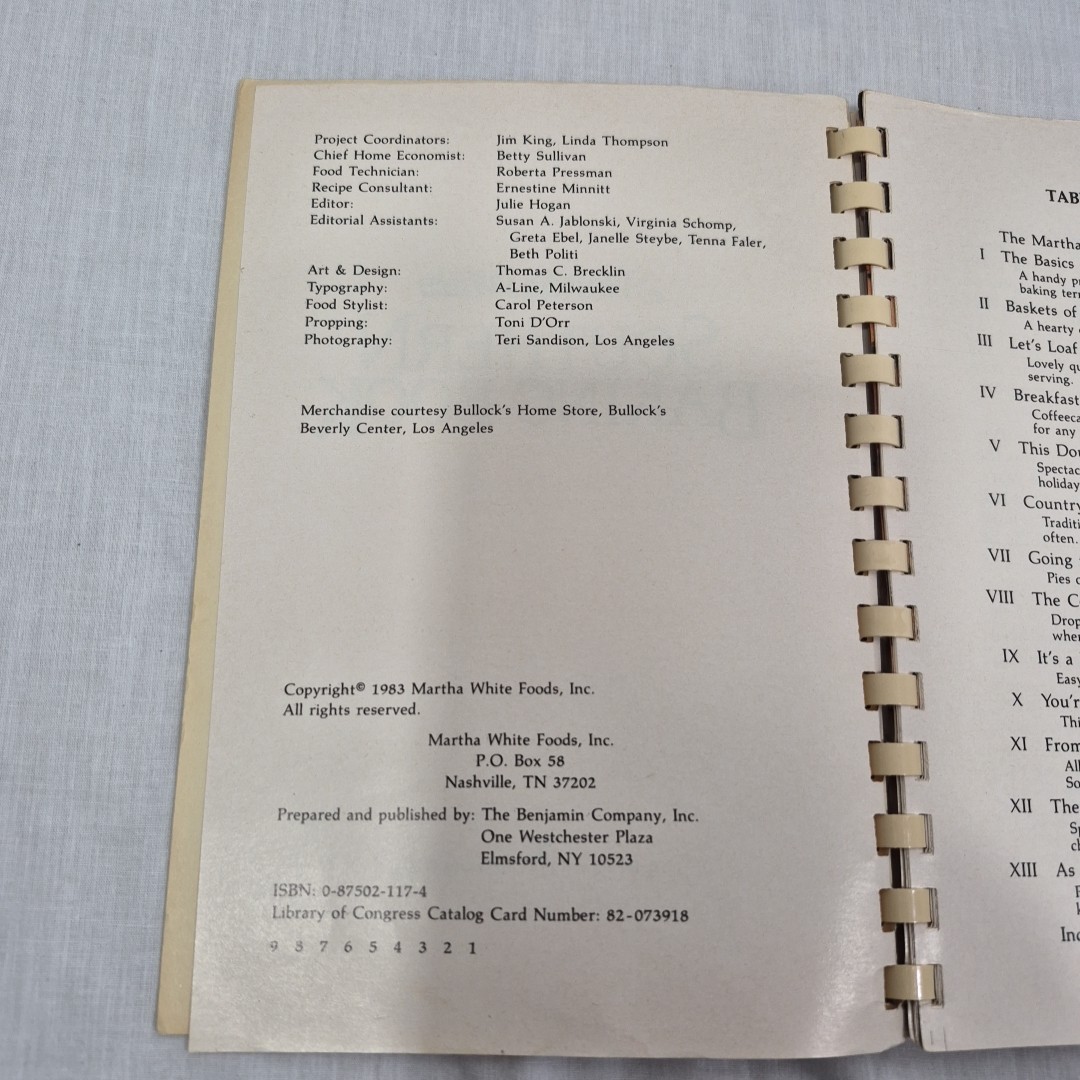 Martha White Southern Baking Book, Spiral Bound , Vintage 1983, 6&Prime; X 8.5&Prime;