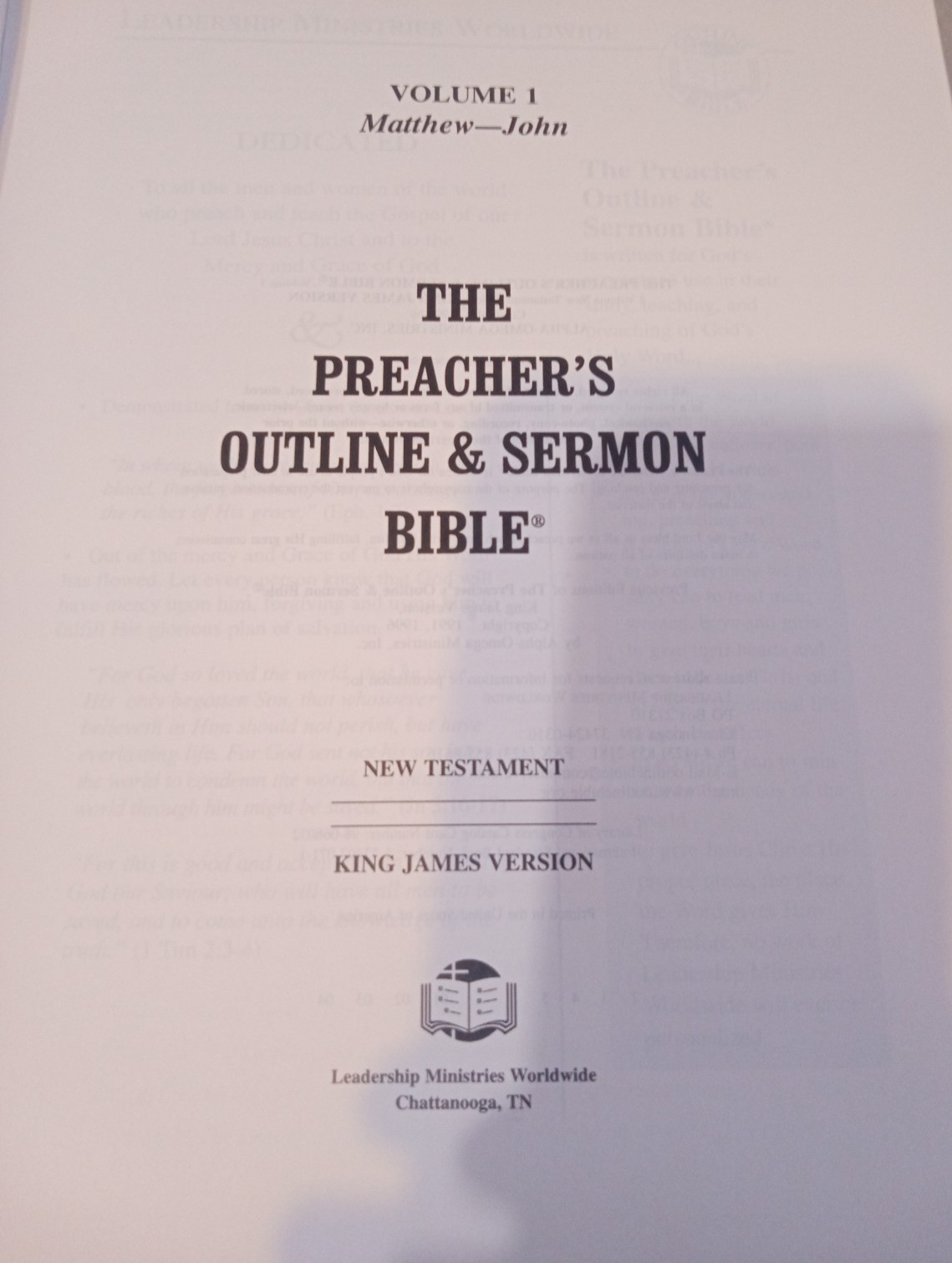 The Preacher&rsquo;s Outline & Sermon Bible—KJV—-3 Volume Set—-NO SLIPCASE