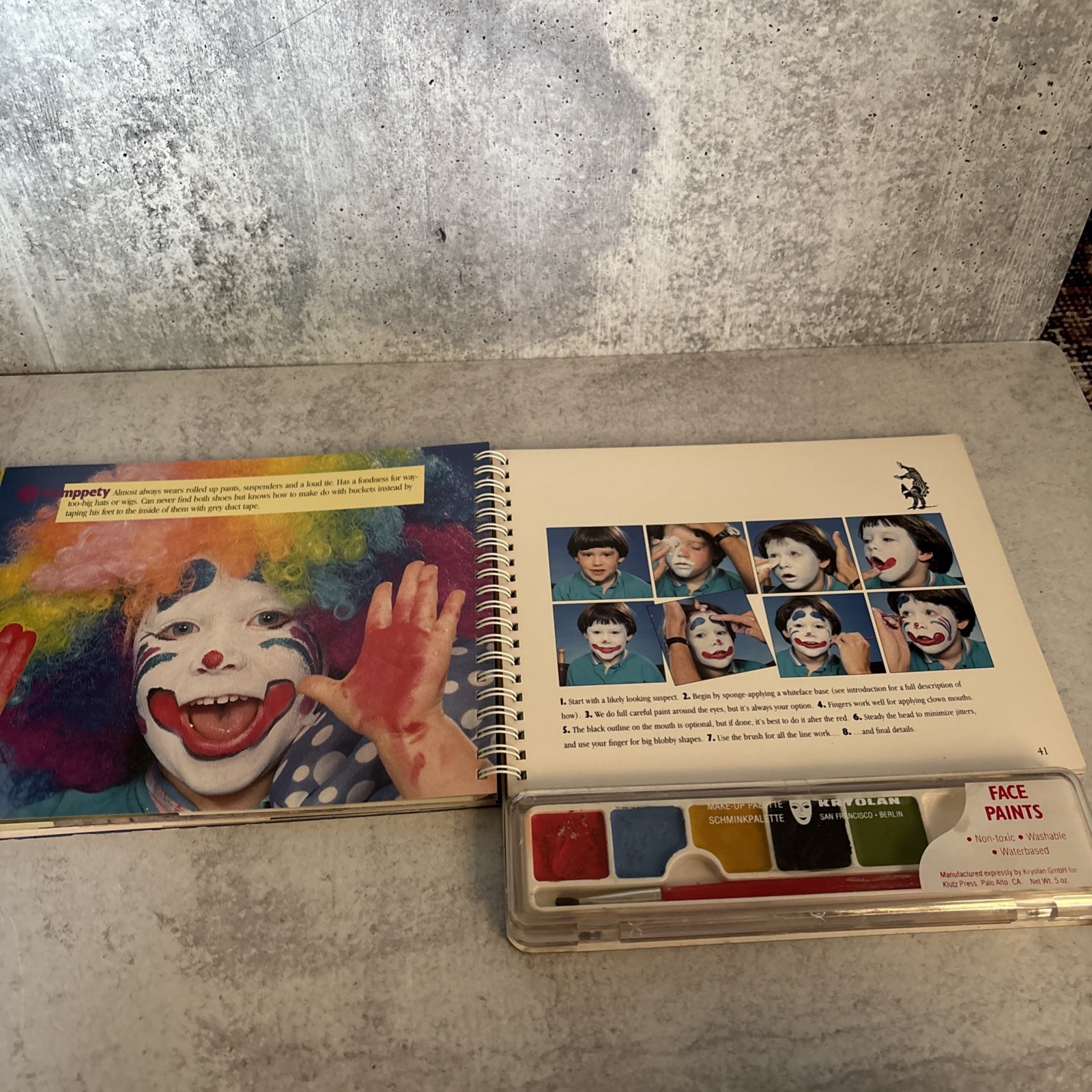 Vintage 1990 Face Painting kids craft book spiral found Klutz Editors