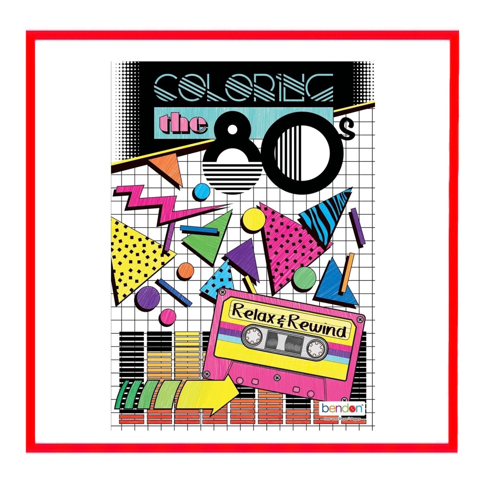 📻 Bendon 16929 Coloring the 80&rsquo;s Advanced Adult Book VG 38 Pix HipHop FreeShip