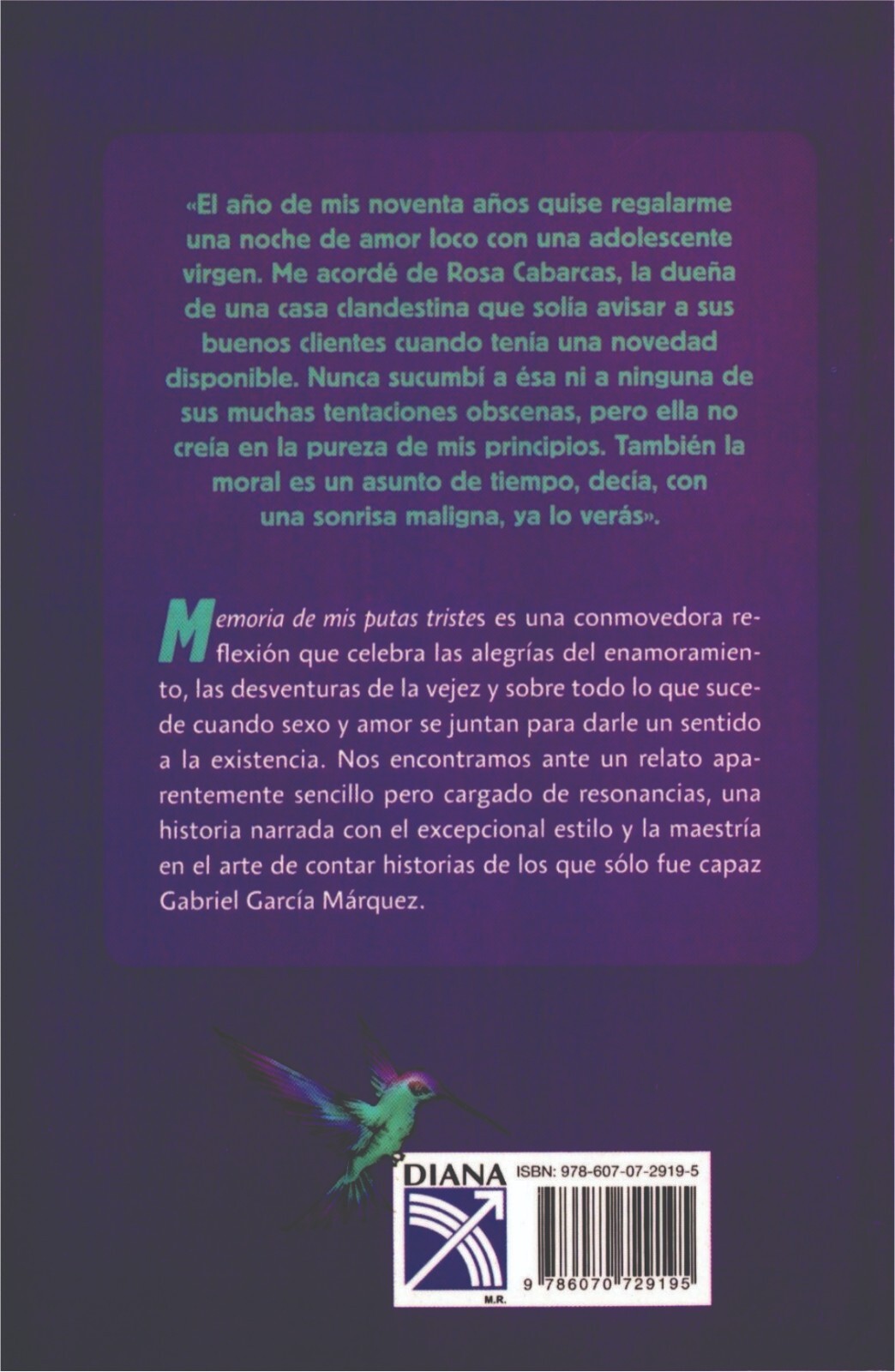 LIBRO « MEMORIA DE MIS P*TAS TRISTES », DE GABRIEL GARCÍA MÁRQUEZ, EN ESPAÑOL