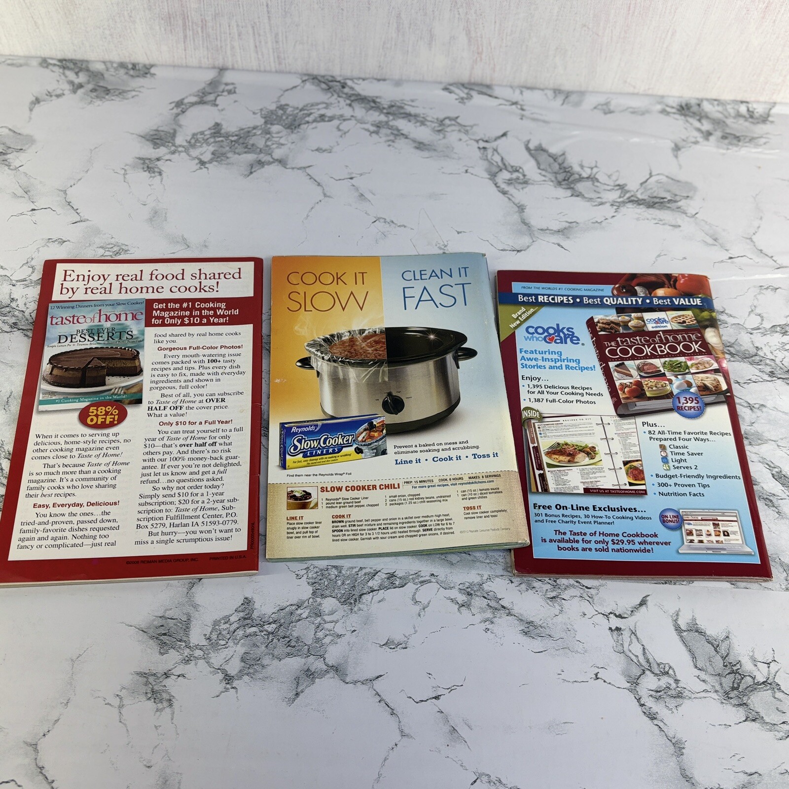 Lot of 3 Cookbooks taste of home slow cooker prize winning thanksgiving 2010&rsquo;s