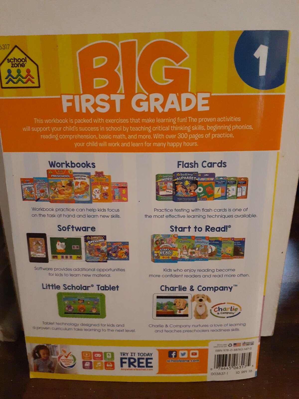 Big First Grade by School Zone Publishing Company Staff (1997, Trade Paperback,…