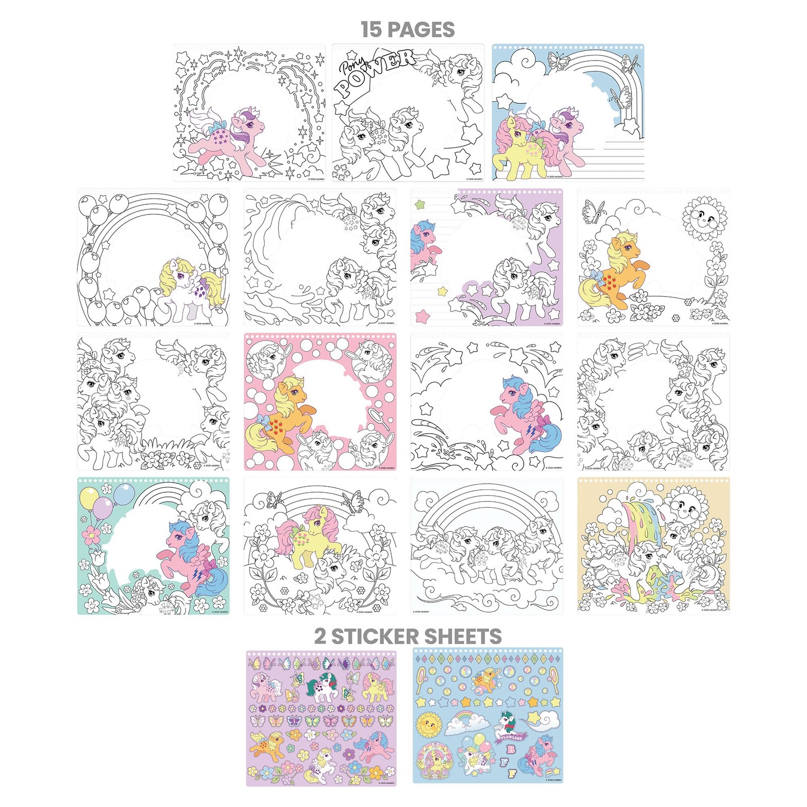 My Little Pony Pretty Pony Make a Scene Portfolio, Activity Book with 15 Sket…