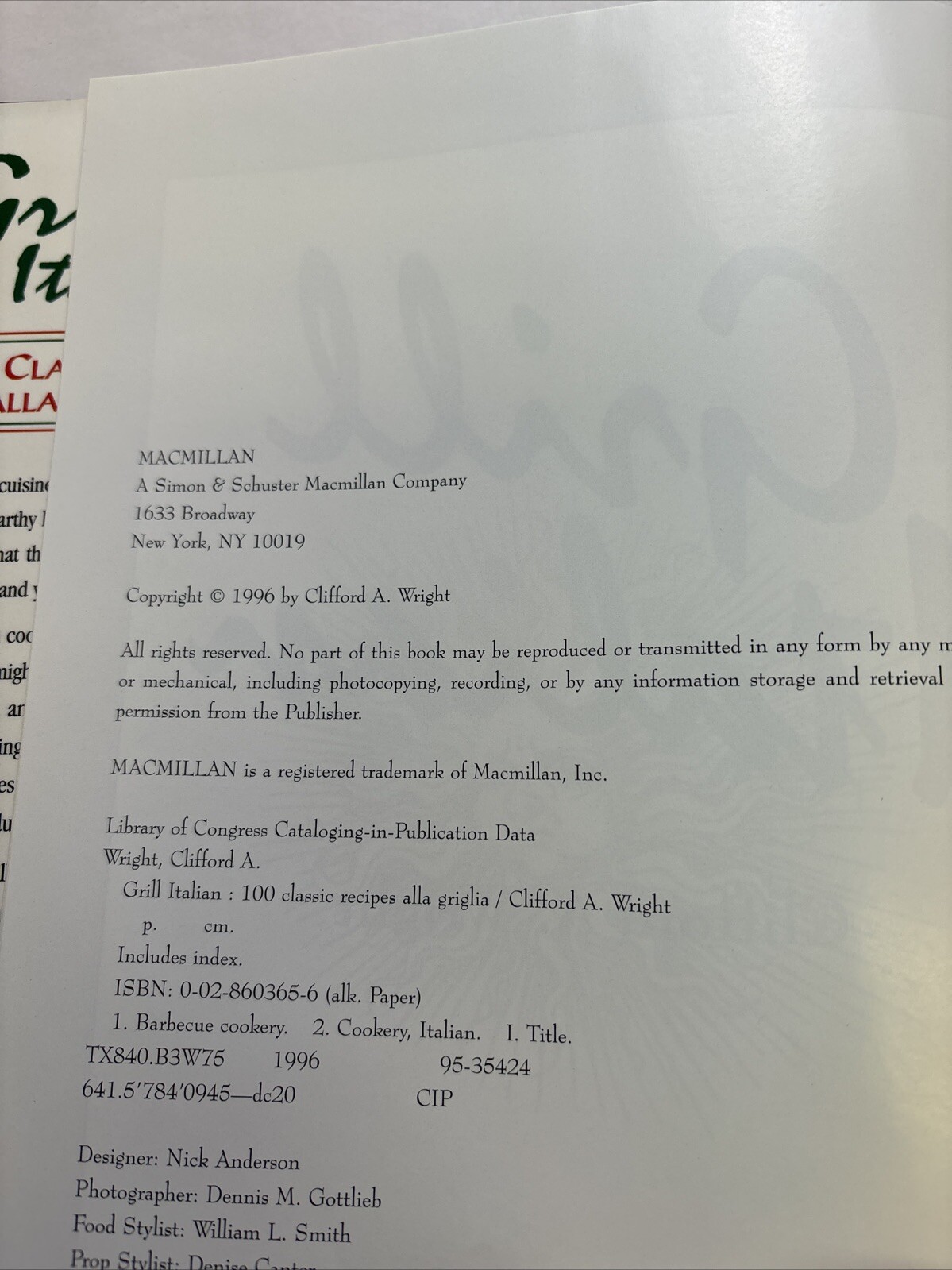 Grill Italian : 100 Classic Recipes Alla Griglia by Clifford A. Wright (1996,…