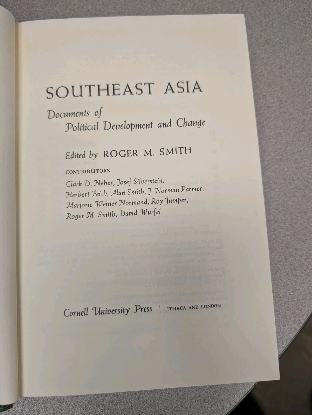 Southeast Asia Documents of Political Development & Change 1974 Hardcover