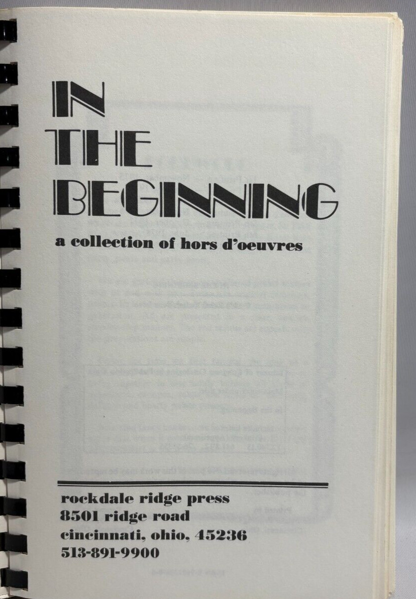 In the Beginning: A Collection on hors d&rsquo;oeuvres, 1978 7th Printing