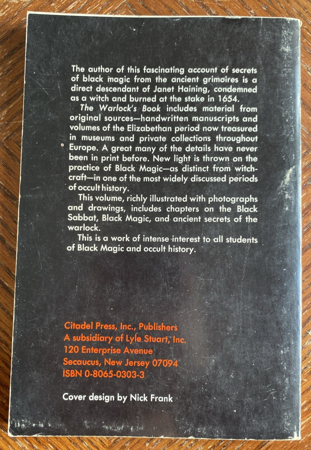 Warlock&rsquo;s Book Secrets of Black Magic by Peter Haining 1972 Citadel Paperback