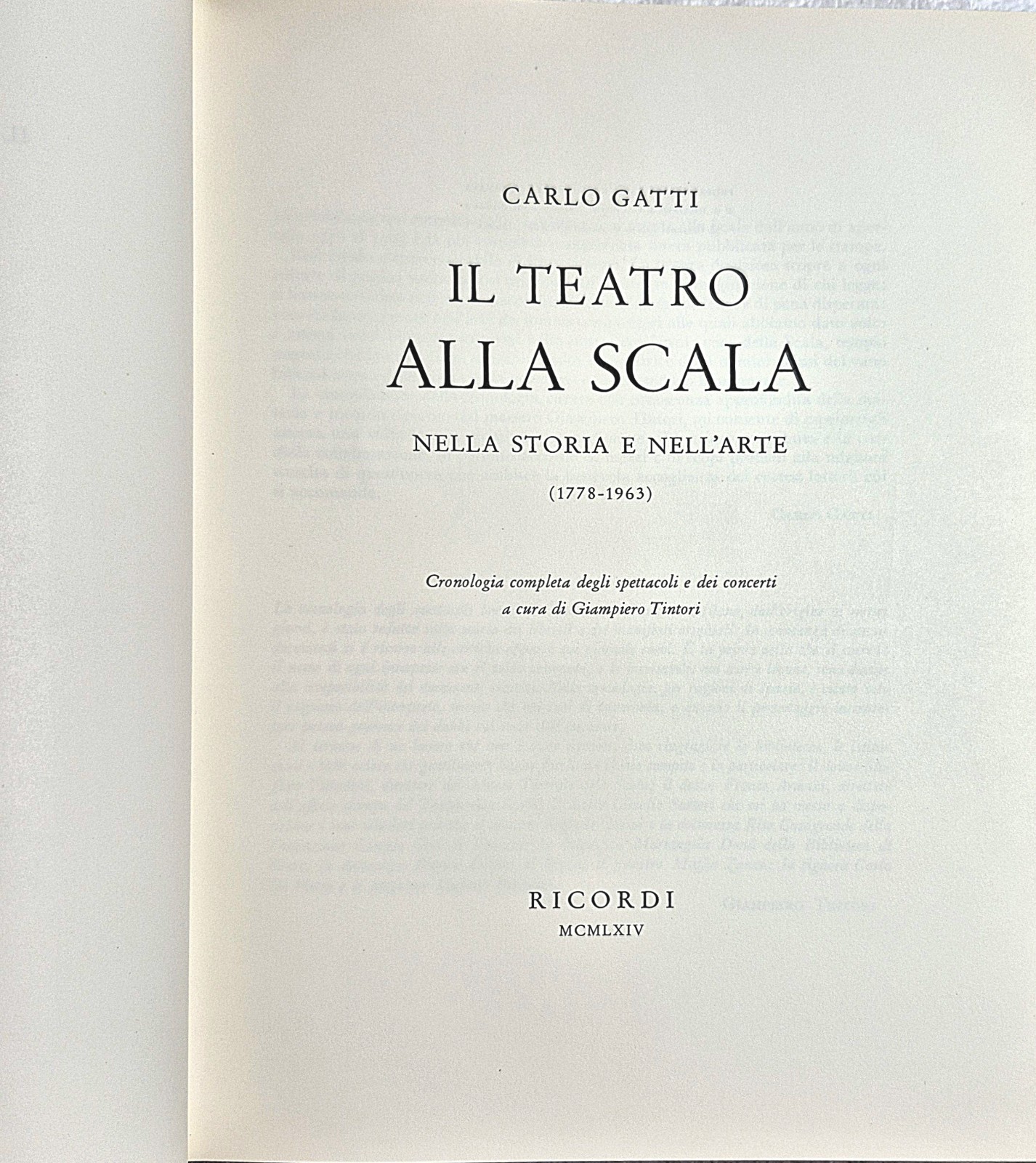 Il Teatro Alla Scala (Gatti · 1964 · 2 Vol Slipcased Set w/ DJs ) VG