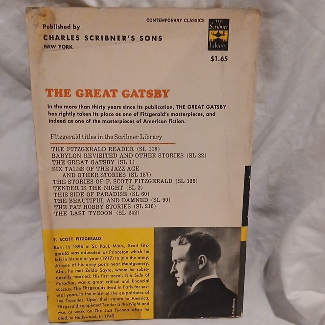 Charles Scribner&rsquo;s Sons The Great Gatsby F. Scott Fitzgerald PB Inscribed Illus