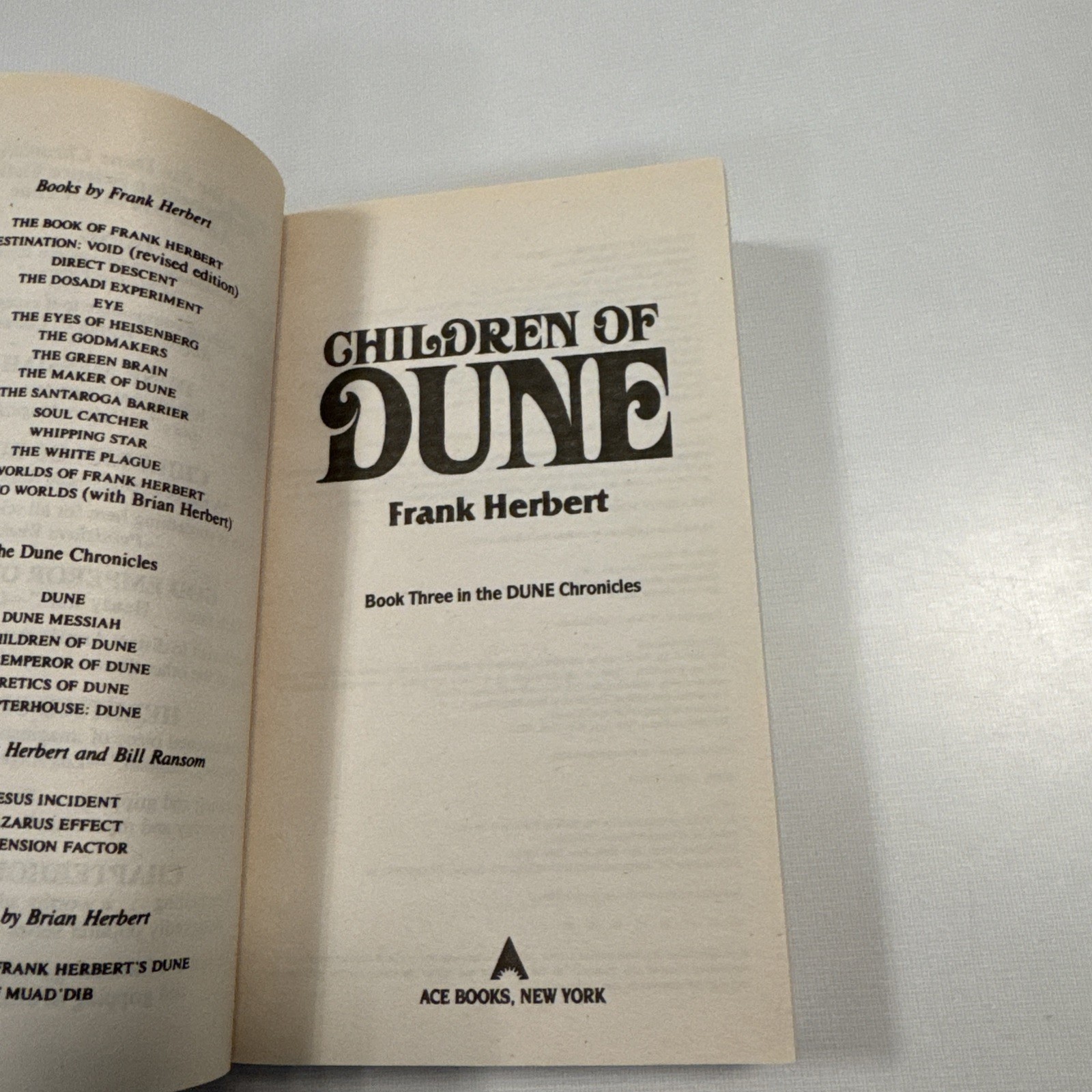 Complete DUNE Original Ace Series By Frank Herbert Books #1-6 Lot Paperback Set