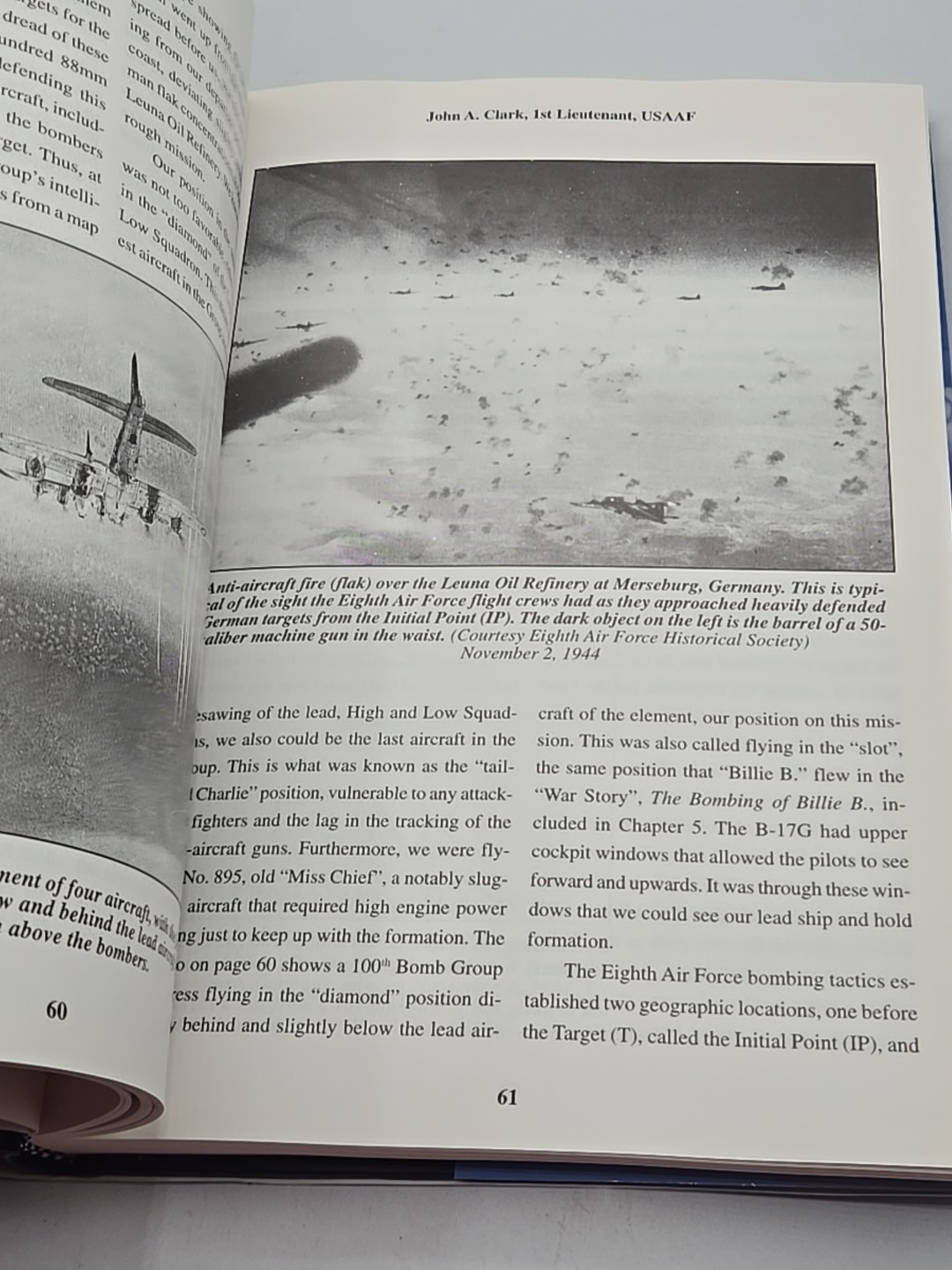 AN EIGHTH AIR FORCE COMBAT DIARY: COMBAT MISSIONS FLOWN By John A. Clark HCDJ