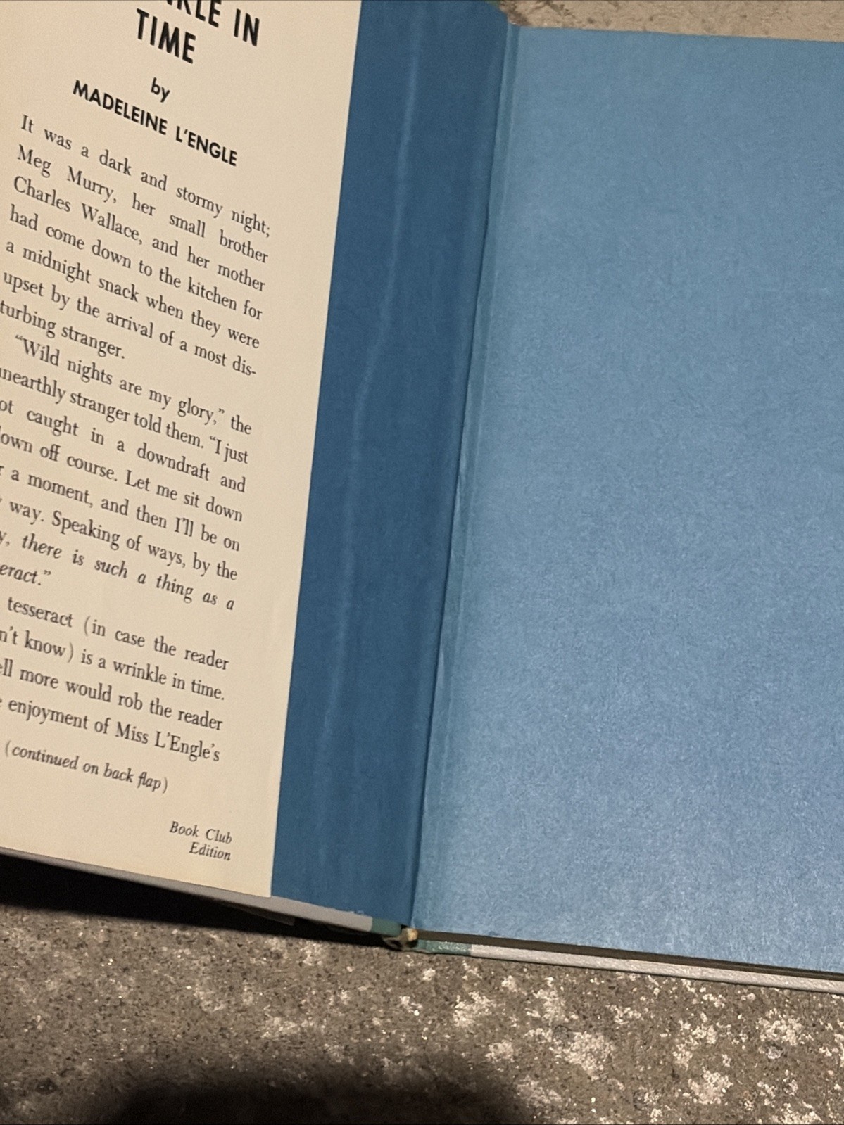 A Wrinkle in Time By Madeleine L&rsquo;engle Hardcover Book 1962 Book Club 1st Edition