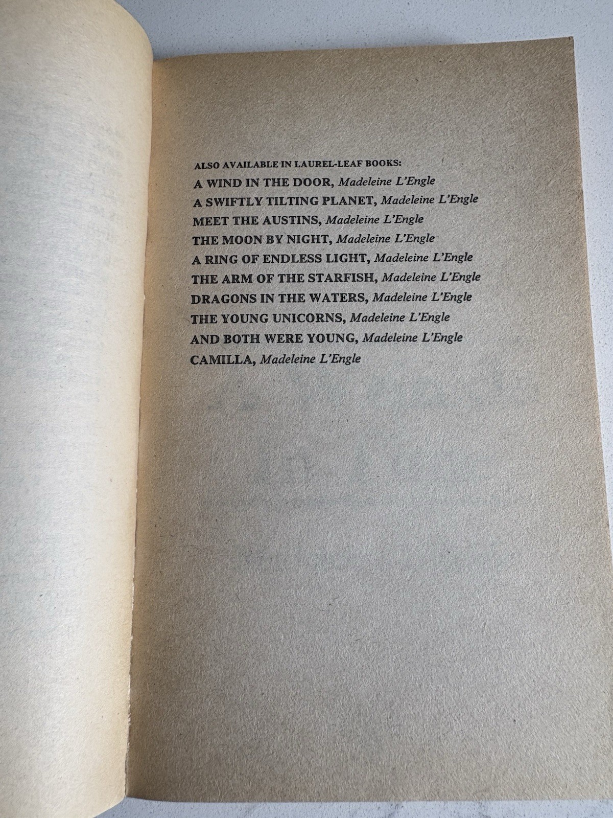 Madeleine L&rsquo;Engle A Wrinkle in Time Paperback Dell Publishing Fantasy 1976