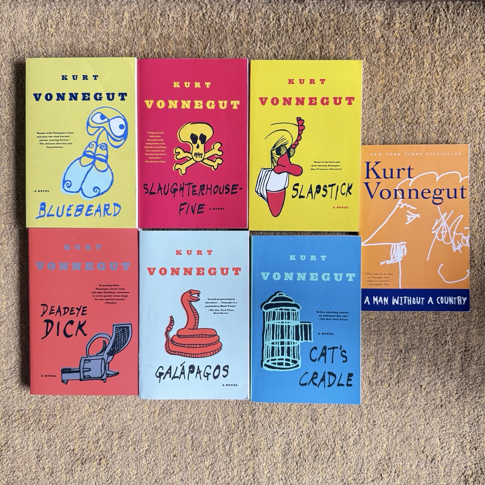 Kurt Vonnegut 7 Paperback lot Slaughterhouse Five Cat&rsquo;s Cradle Slapstick +More!