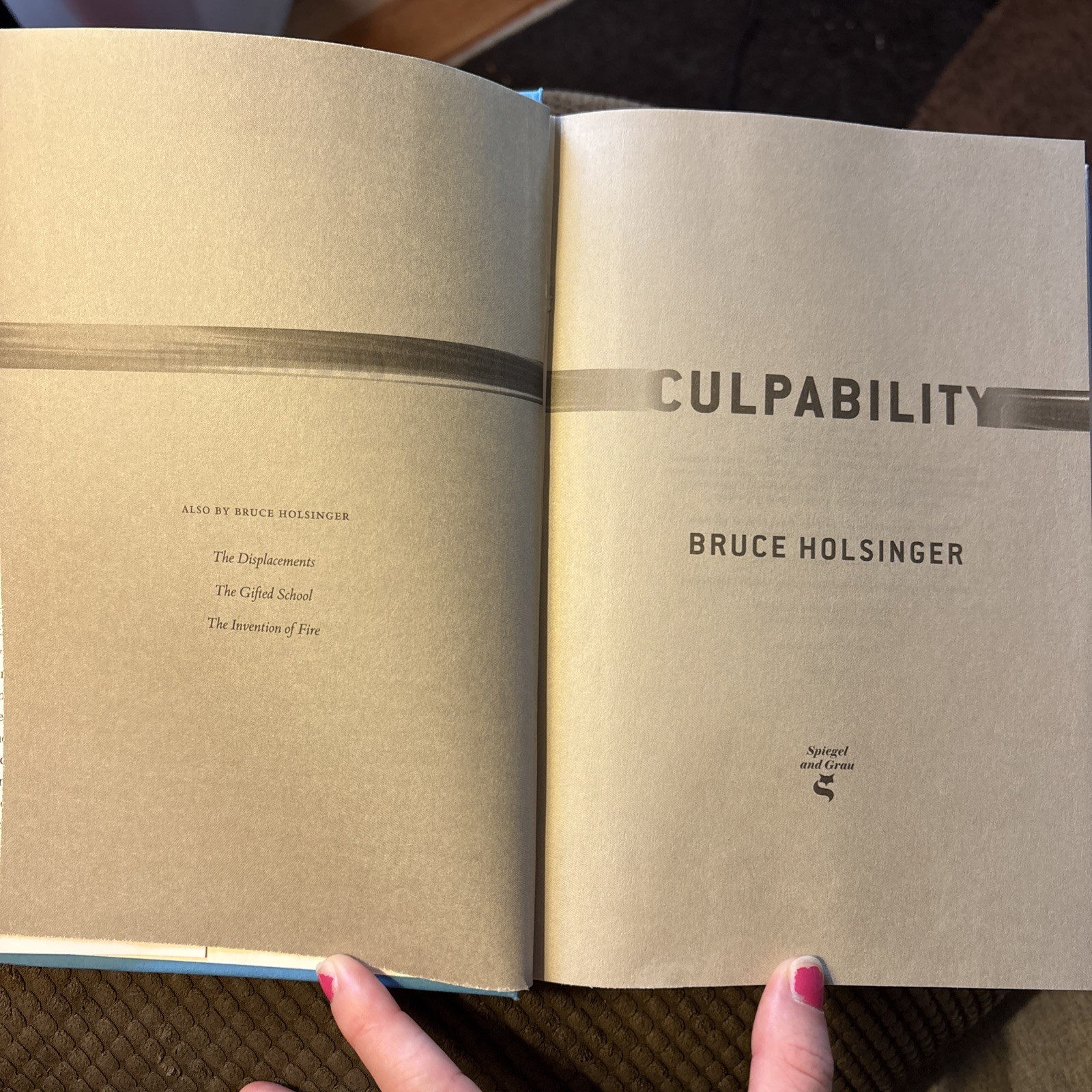 Culpability [Oprah&rsquo;s] Bruce Holsinger – 2025 1st print hc – very good condition