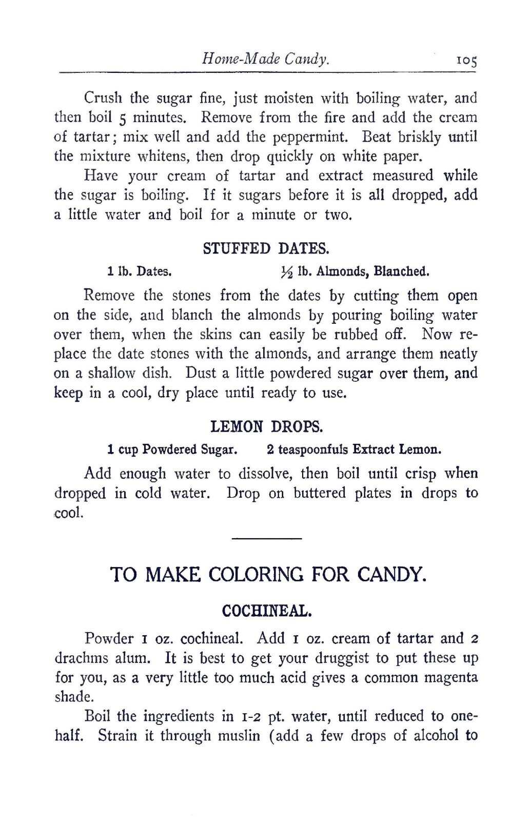 Homemade Ice Cream And Candy Cook Book « 1908 » 108 Pages