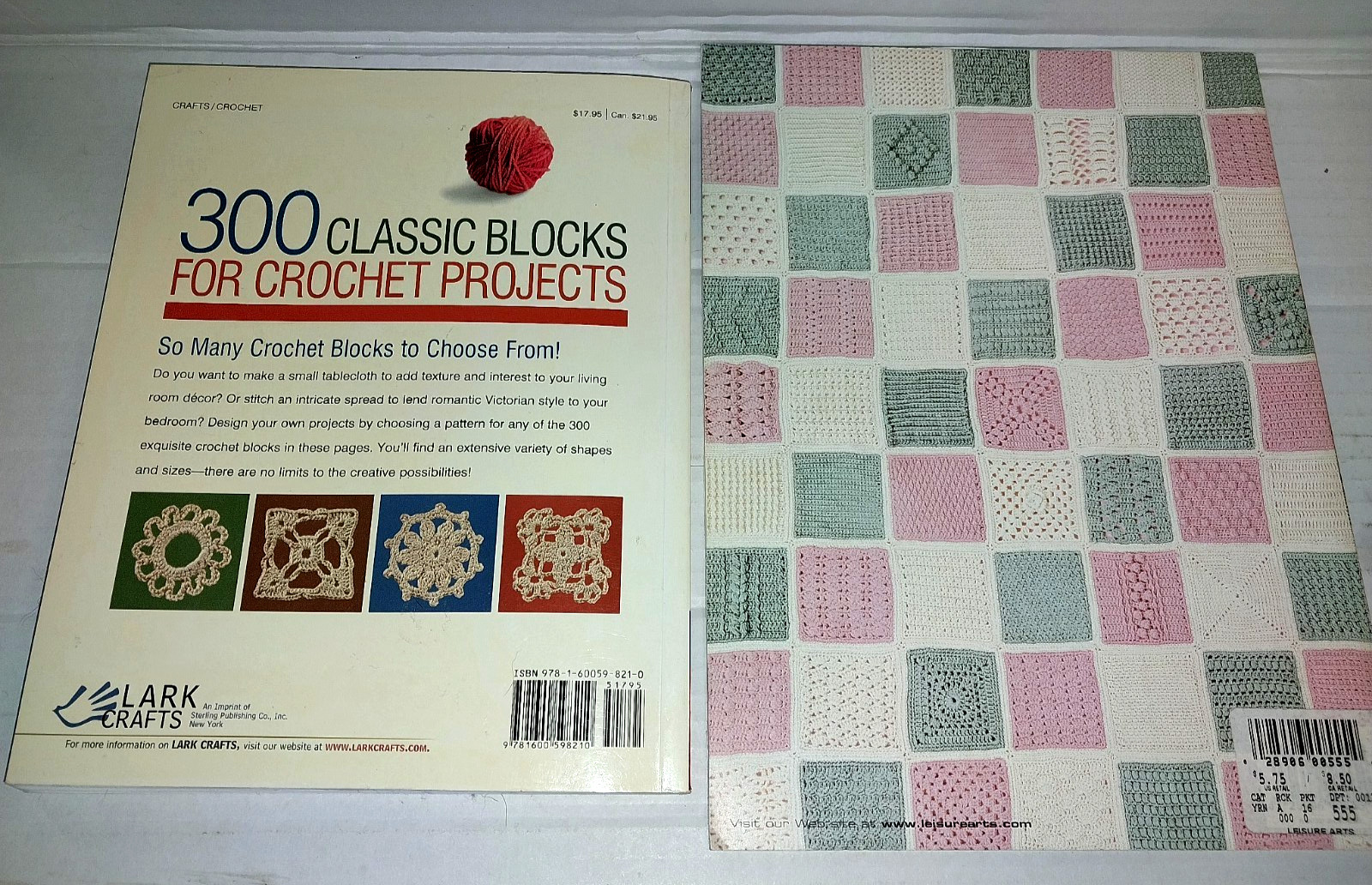 Lot 2 Crochet books 300 Classic Blocks Linda Schapper 63 Easy pattern stitches