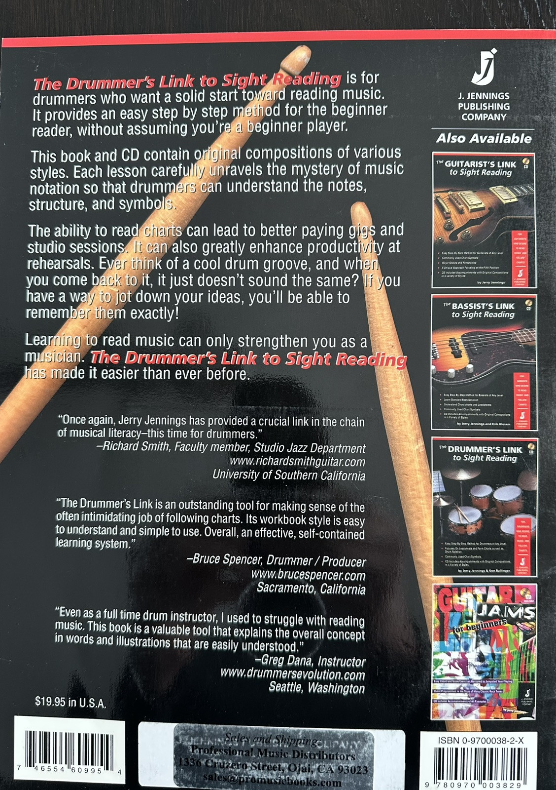 THE DRUMMER&rsquo;S LINK TO SIGHT READING By Jerry Jennings & Ken Ballinger