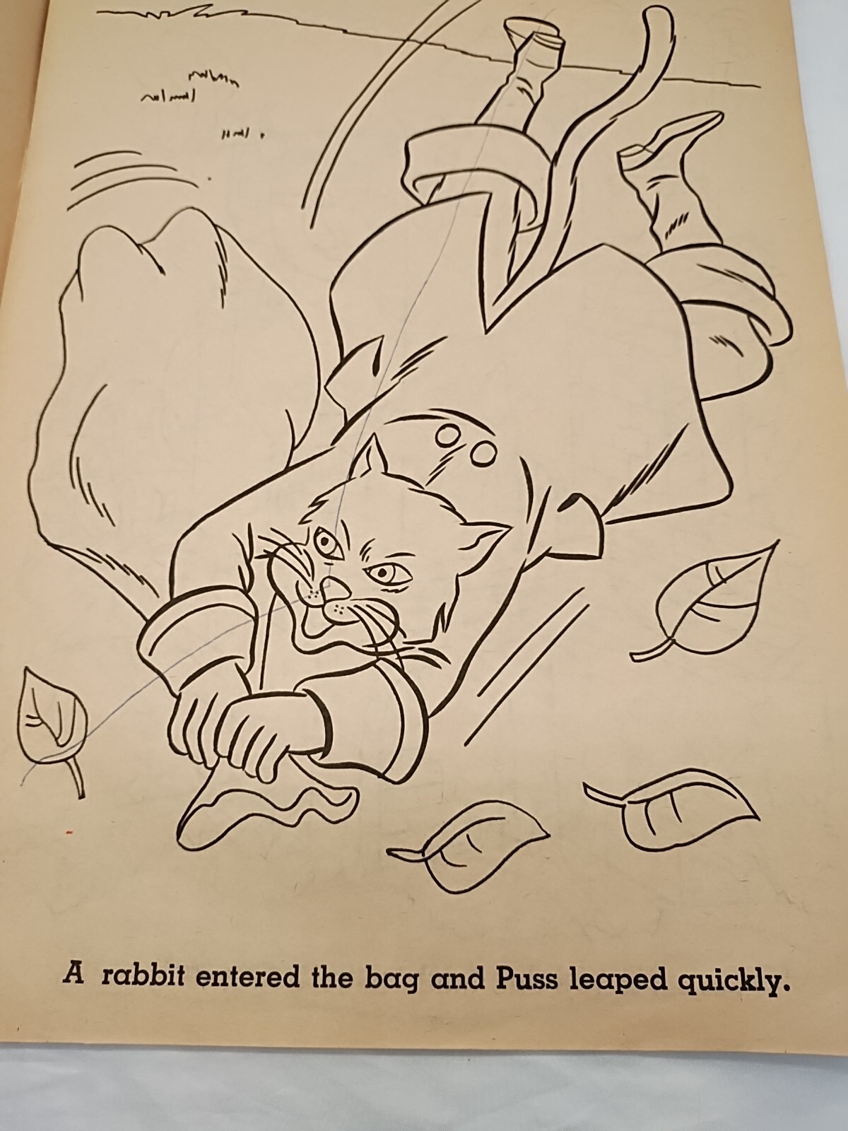 *16 Pages Used*1970s Puss In Boots Giant Coloring Book